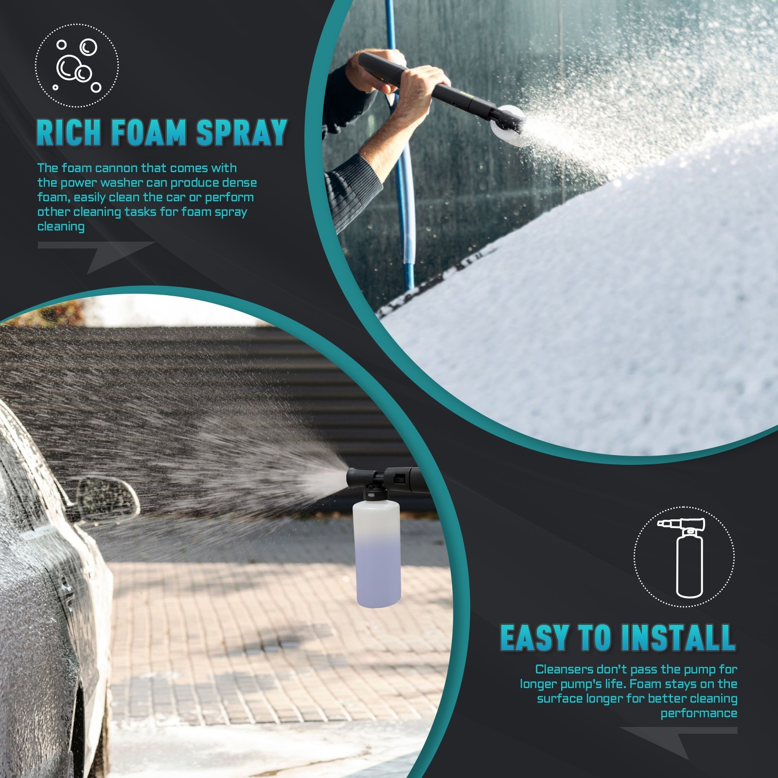 Electric Pressure Washer 5200PSI 3.2GPM, 15 Level Adjustable Touch Screen