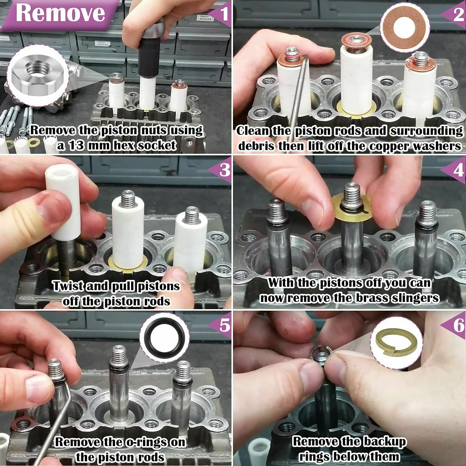 AR2546 18mm Piston Kit Ceramic Plunger Repair Kit for Annovi Reverberi RK RKA