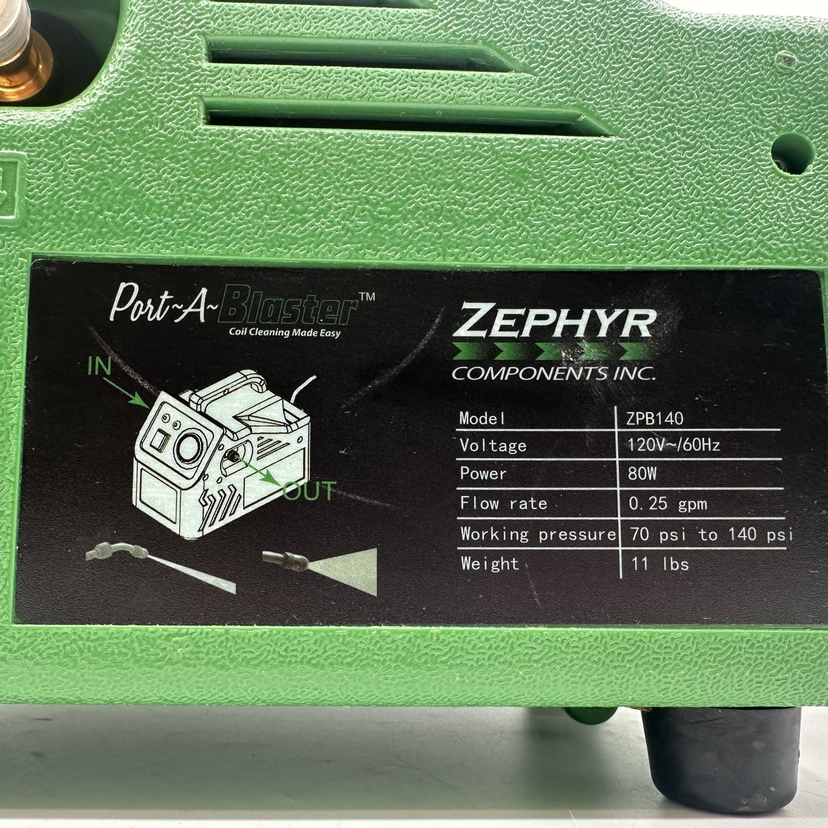 Port-A-Blaster Zephyr ZPB140 HVAC Coil Cleaning Portable Pressure Washer
