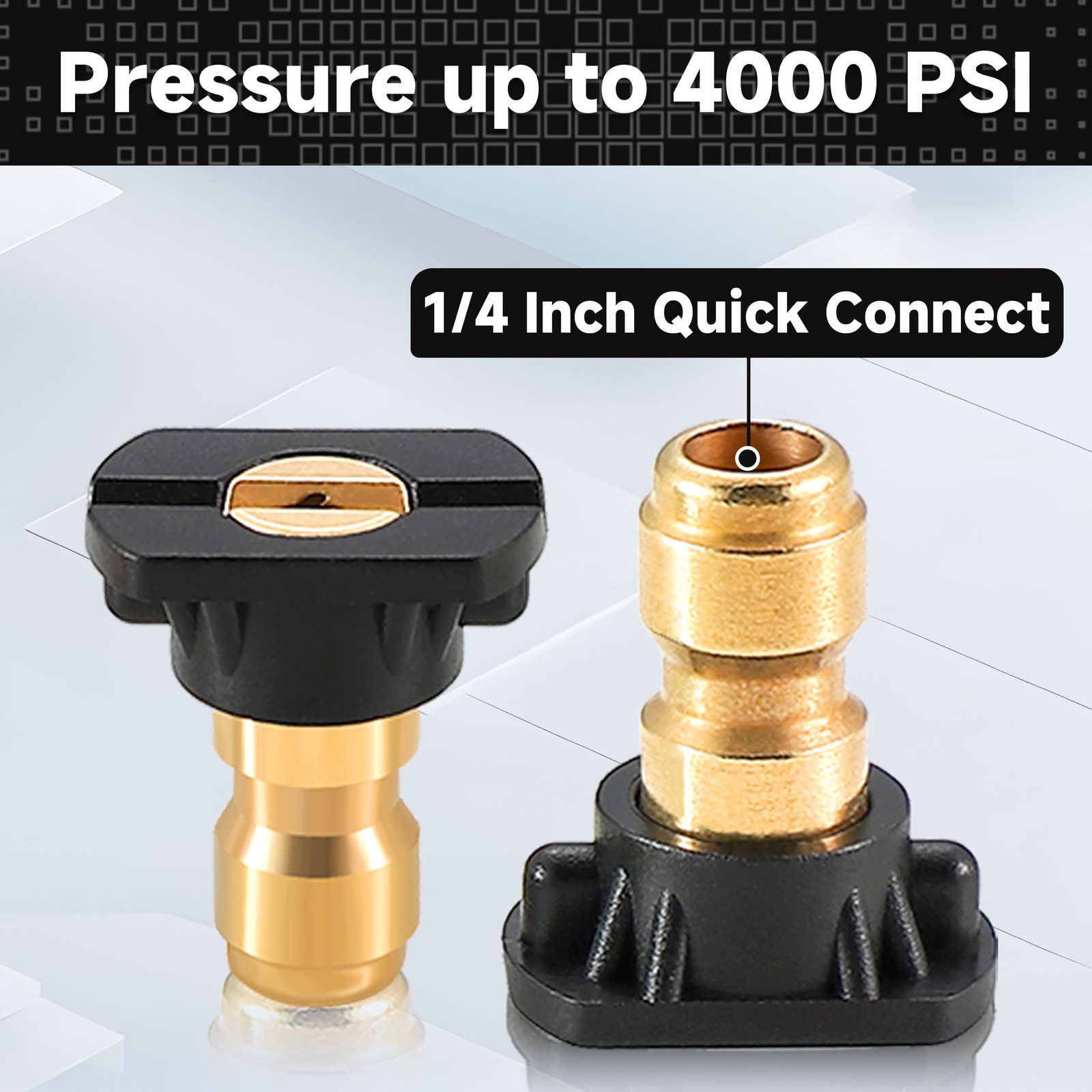 Pressure Washer Tips, 65 Degree Black Power Washer Soap Nozzles 7 Pack with N…