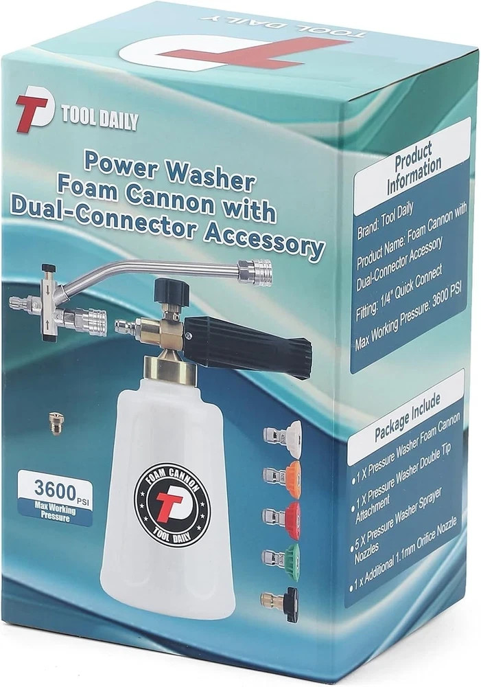 High-Performance Foam Cannon for Pressure Washer with Dual Lance & Nozzles
