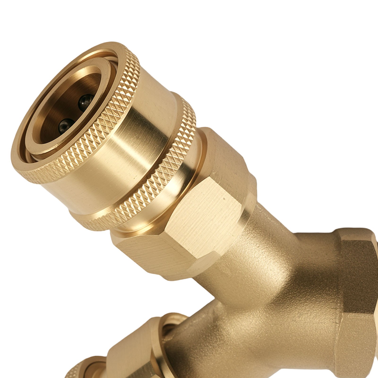 3/8” Quick Connect Pressure Washer Y-Splitter Tee Three Way 5000PSI Brass