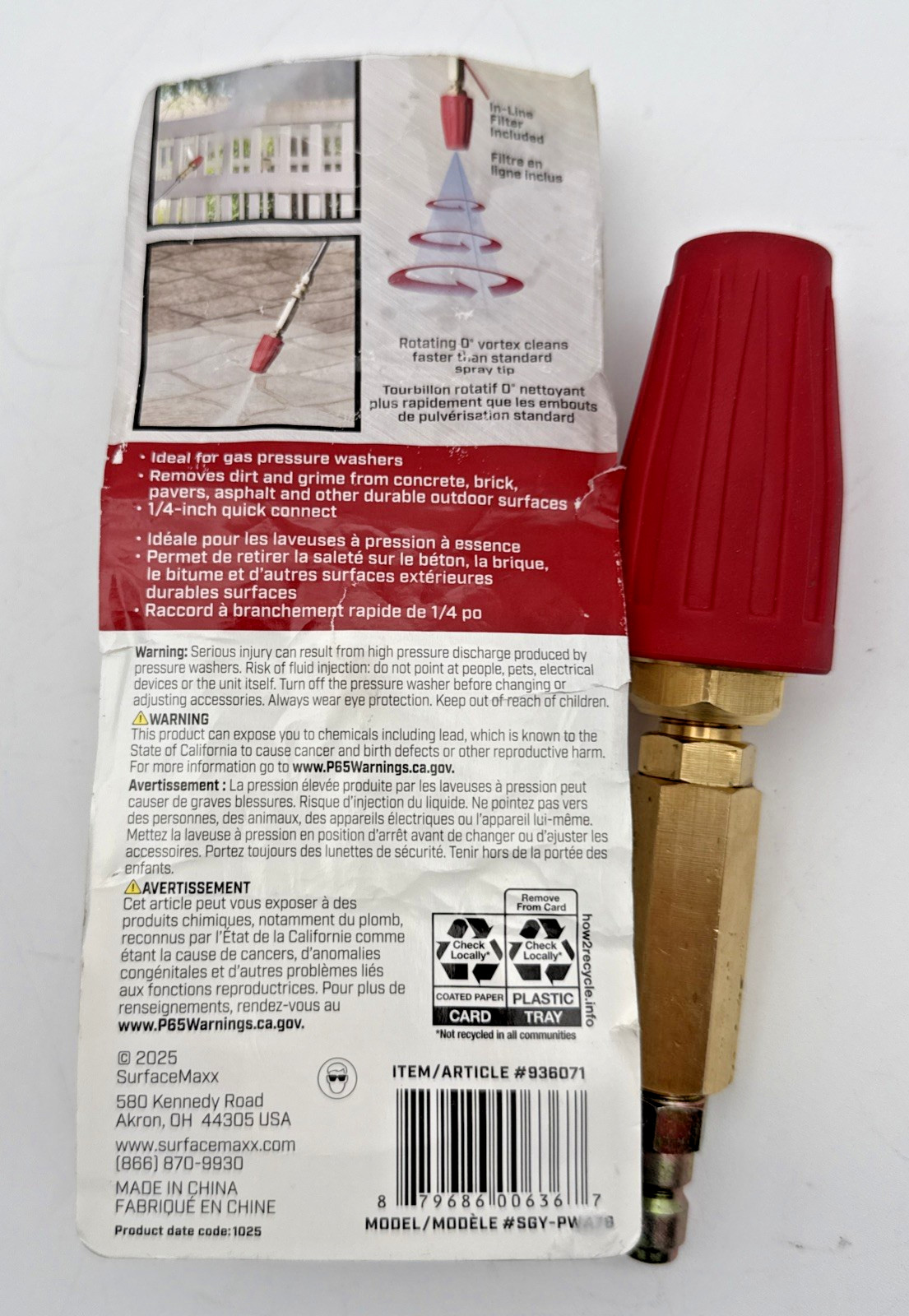 SurfaceMaxx Pro PW Turbo Nozzle 4500-PSI -RED (0936071)