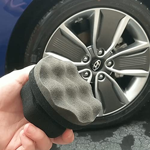 2 Pack Large Tire Shine Applicator Pad, Durable and Reusable Hex-Grip Tire Dr…