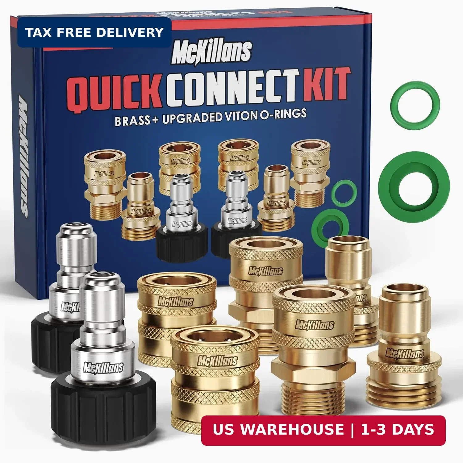 McKillans® Pressure Washer Quick Connect Kit, M22-14mm to 3/8″ Male Female Quick