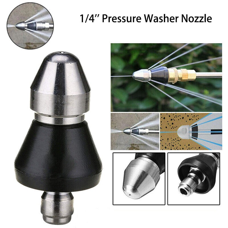 2x Sewer Cleaning Tool High-Pressure Nozzle, Toilet Auger, Clean Out Sewer Pipe