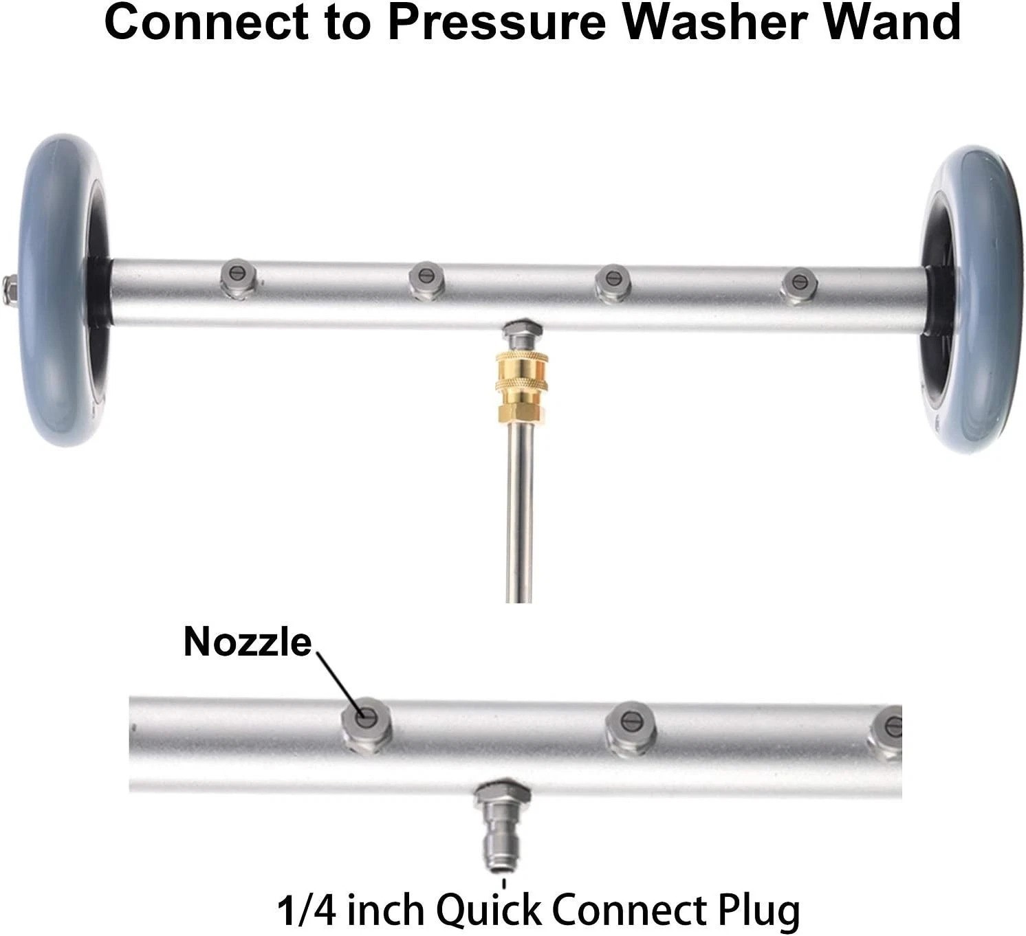 Multifunctional 16 Inch Undercarriage Cleaner with Straight & Curved Wands