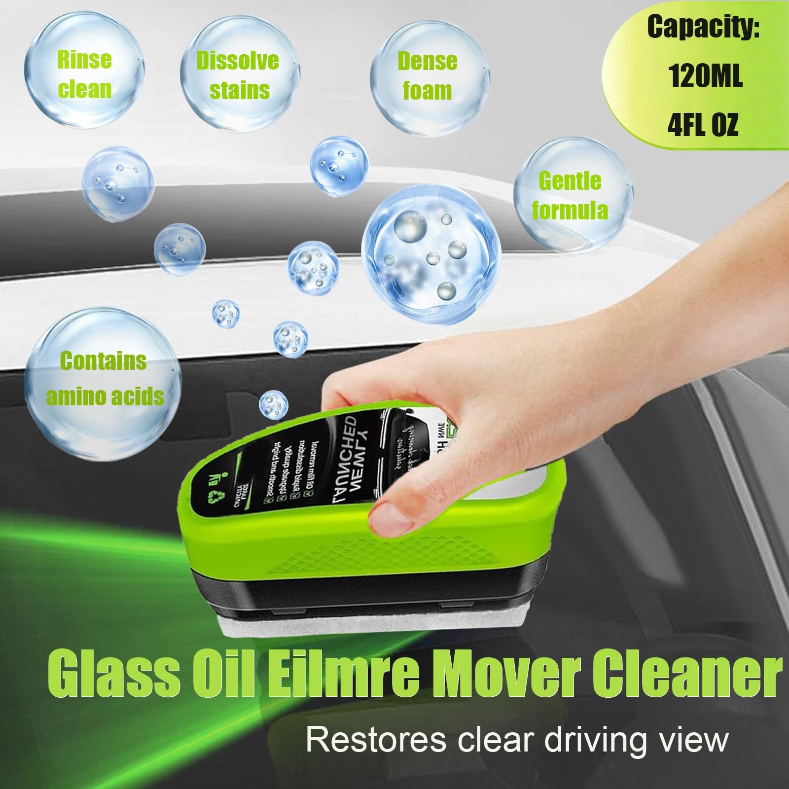 2 Set Clear Vision Windshield Cleaner,Clear 0.5 Fl Oz (Pack of 2), 2pcs