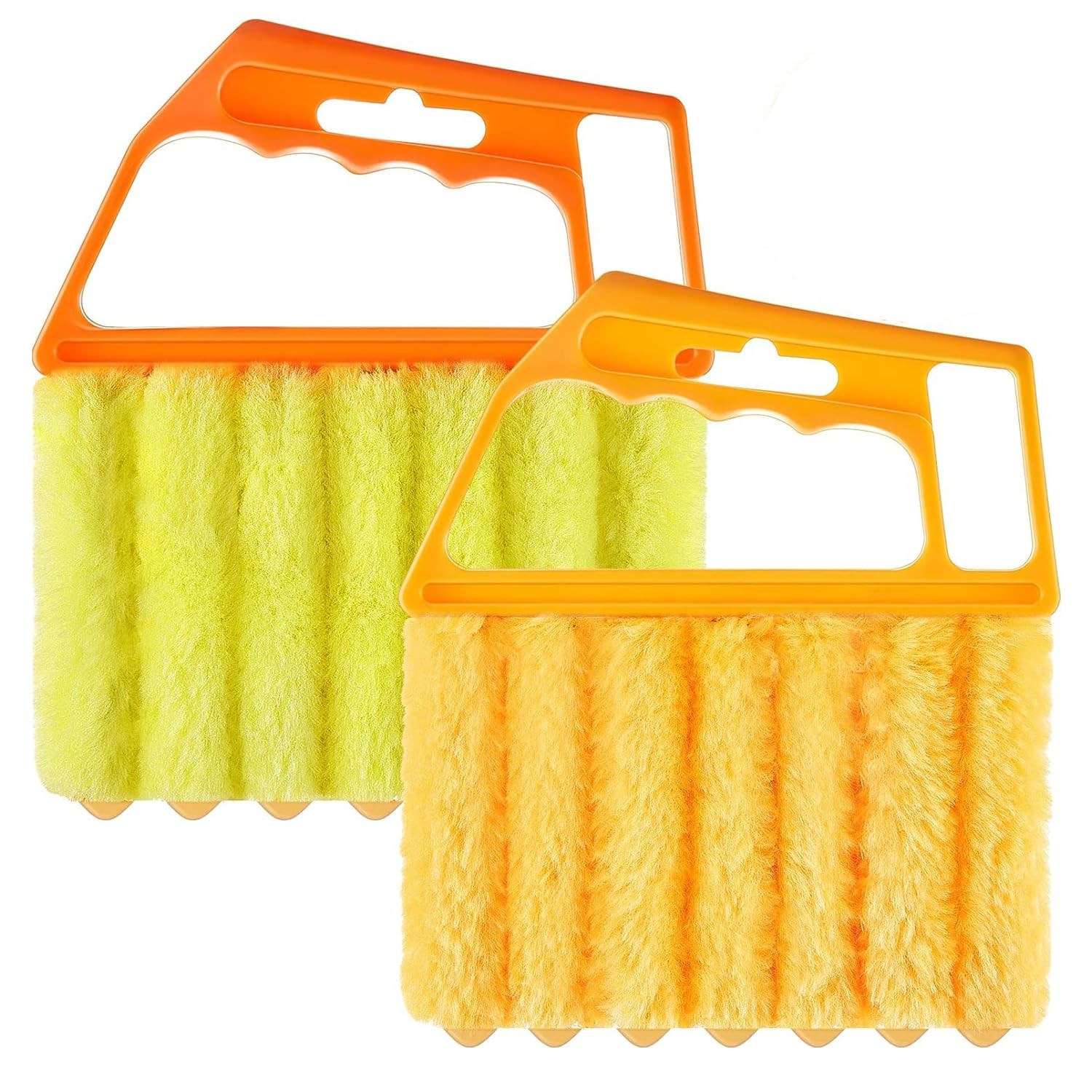 2 Pcs Blind Cleaner – Washable Window Duster Orange、yellow