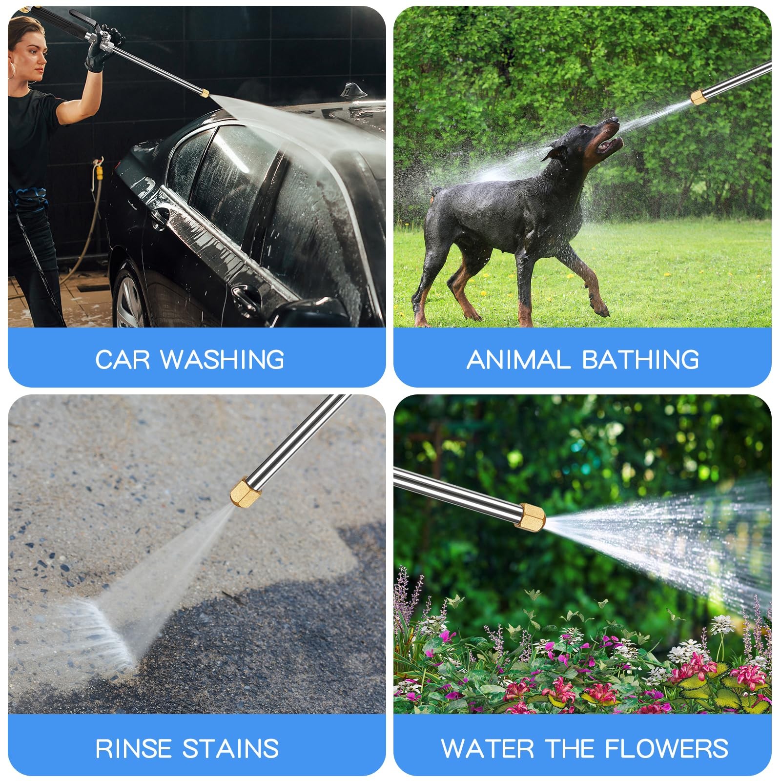 Watering Sprayer Cleaning Tool, Hydro Jet Water Hose Nozzle, Wand Lance for C…