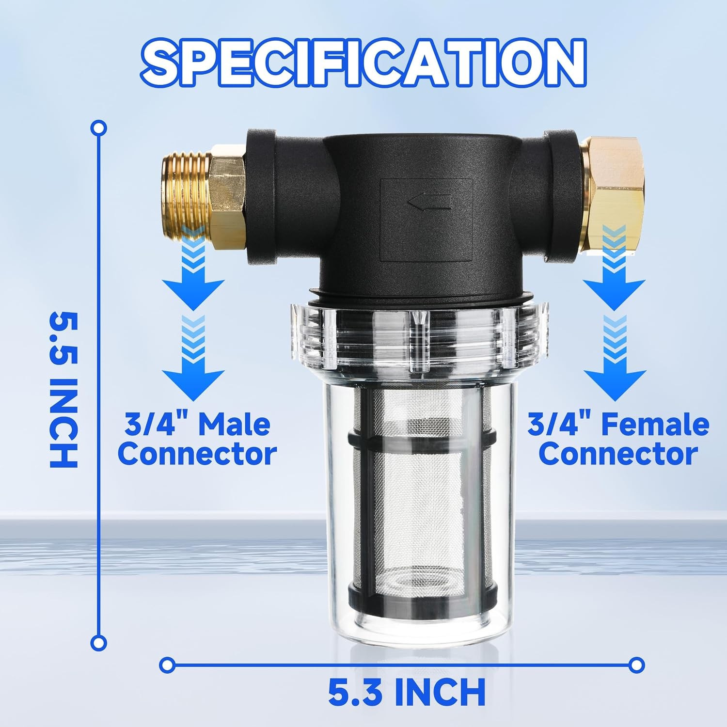 M MINGLE Garden Hose Filter for Pressure Washer Inlet, Inline Sediment Water Fil