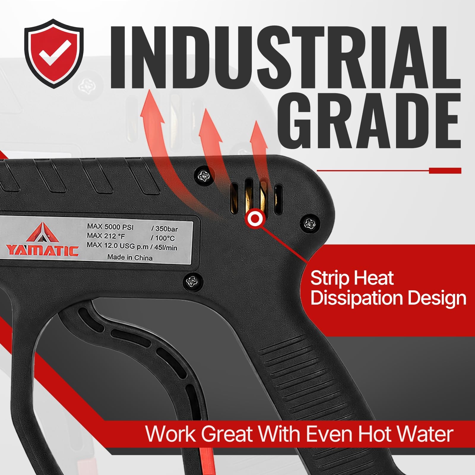 Short Pressure Washer Gun with Swivel, 5000 PSI Power Washer Wand Stubby Trig…