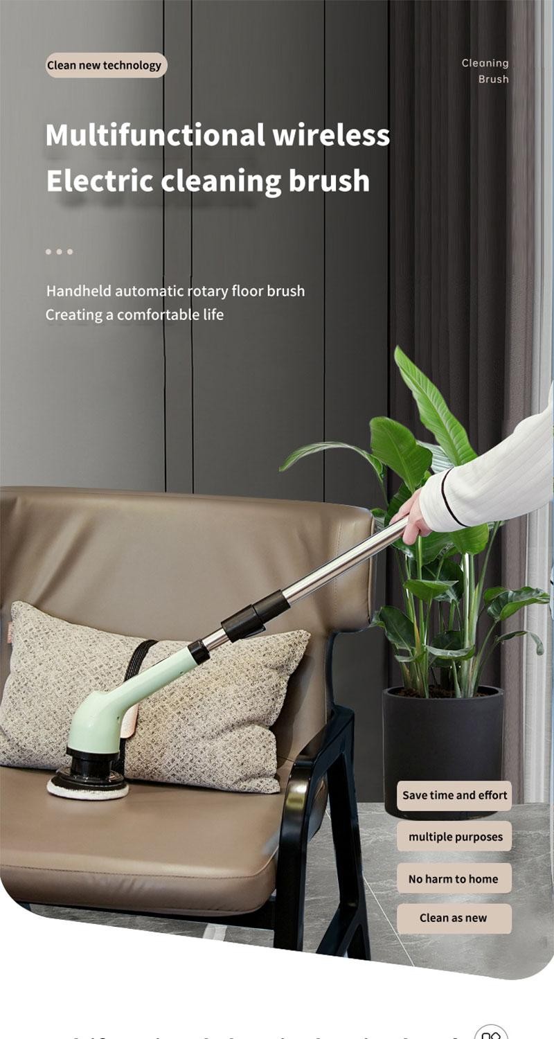 Electric Cleaning Brush 2-gear Electric Rotary Floor Scrubber Wireless Cordless