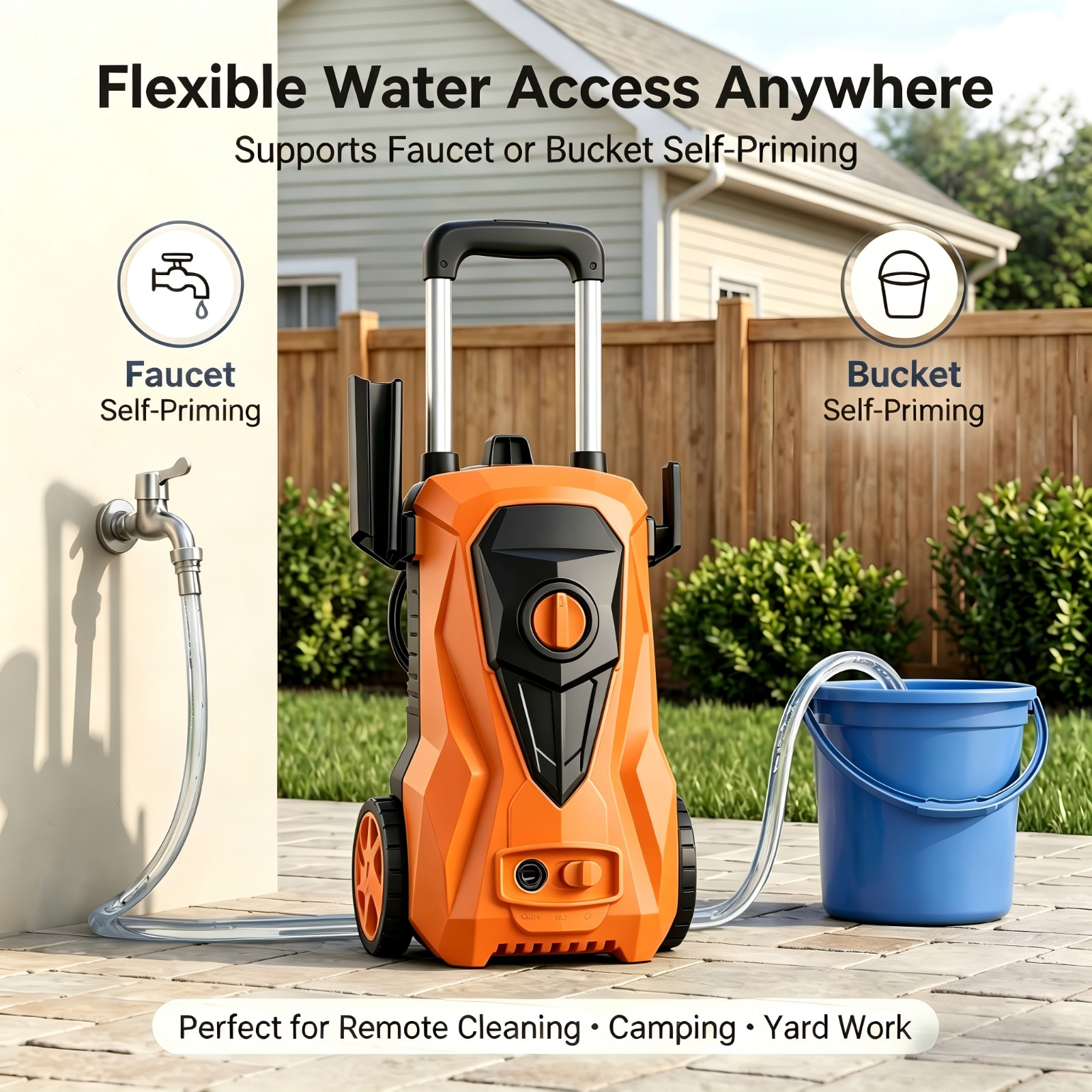 4800 PSI 3.2 GPM Portable Electric Power Washer, Home & Outdoor Pressure Washer