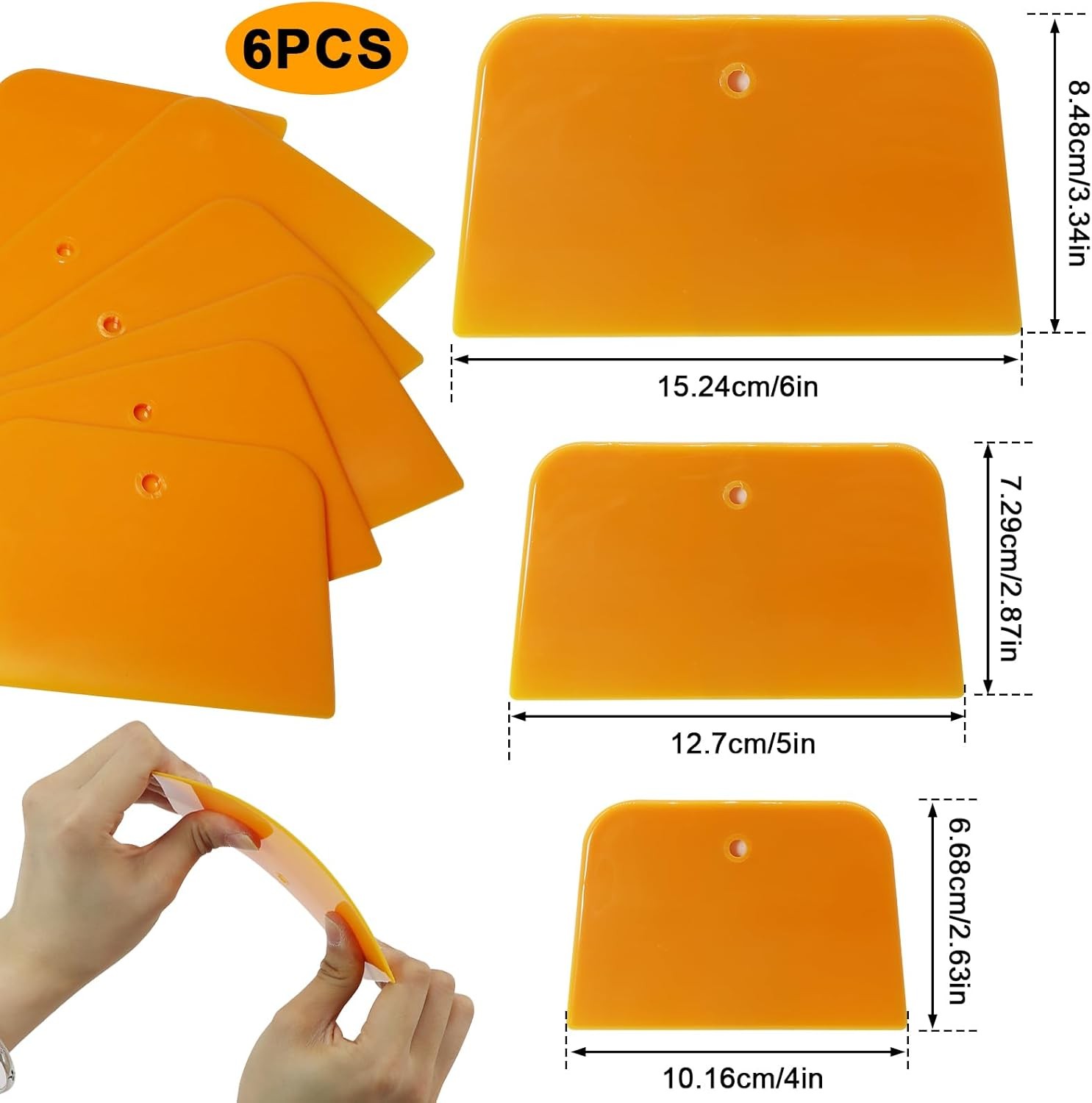 Body Filler Spreaders, 6PCS Plastic Spreader,4, 5, 6 Inch Yellow-6PCS
