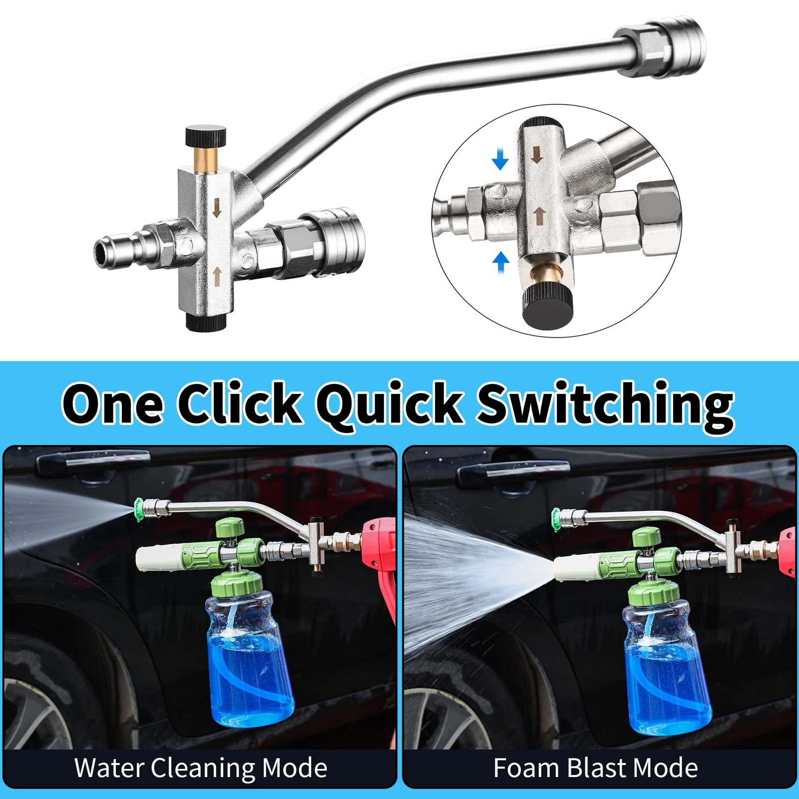 Foam Cannon Dual Connector Accessory,Pressure Washer Double Tip Attachment fo…