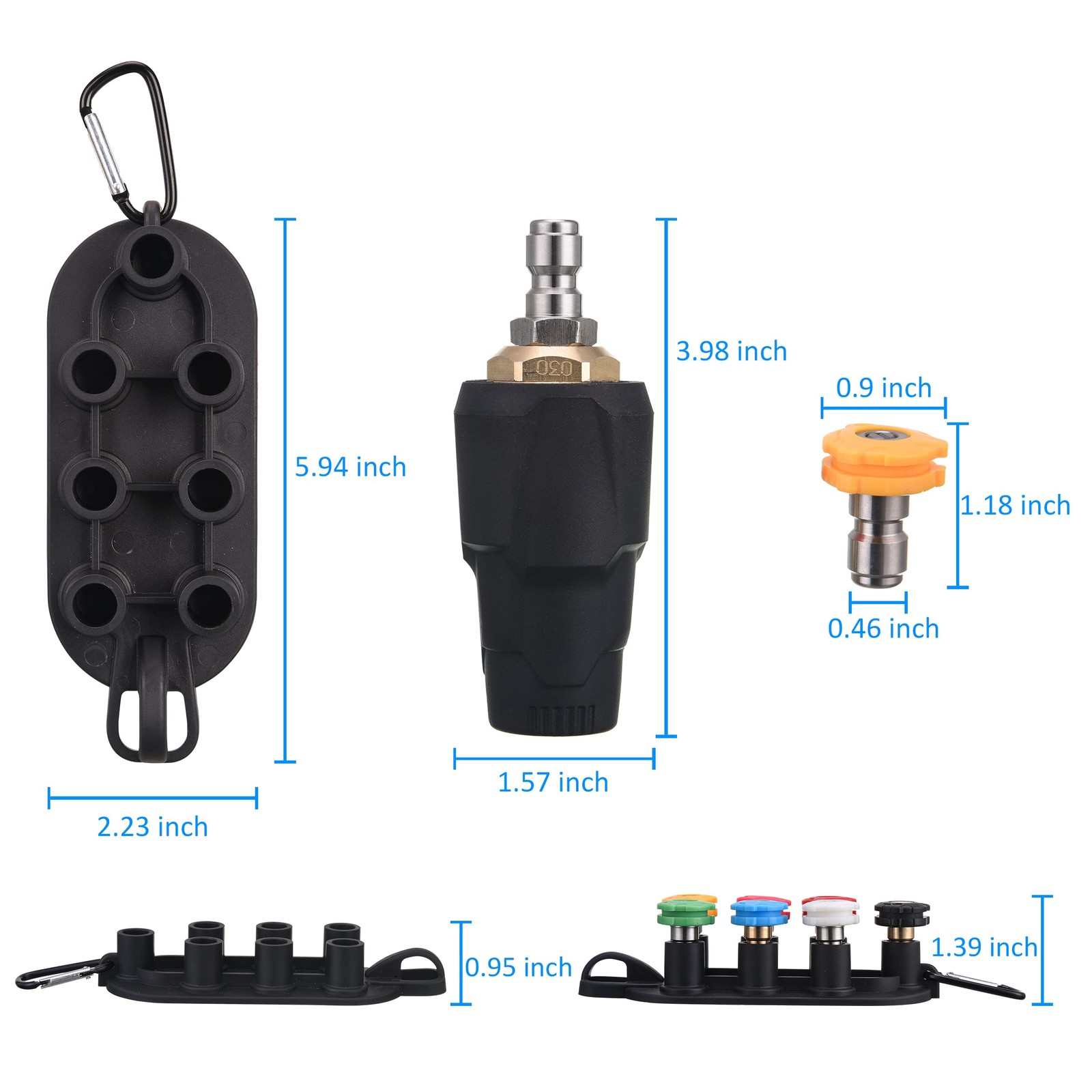 Pressure Washer Nozzle Tips Full Set, 3600 PSI Rotating Turbo Nozzle, 7 Spray…