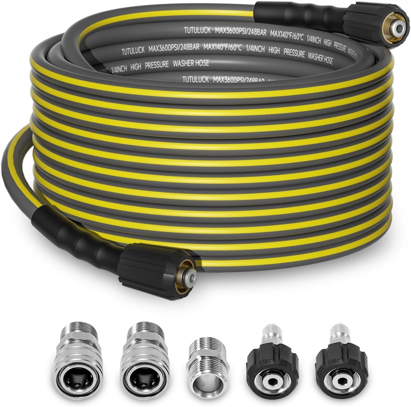 “Manguera flexible 50FT para hidrolavadora, resistente a dobleces. “