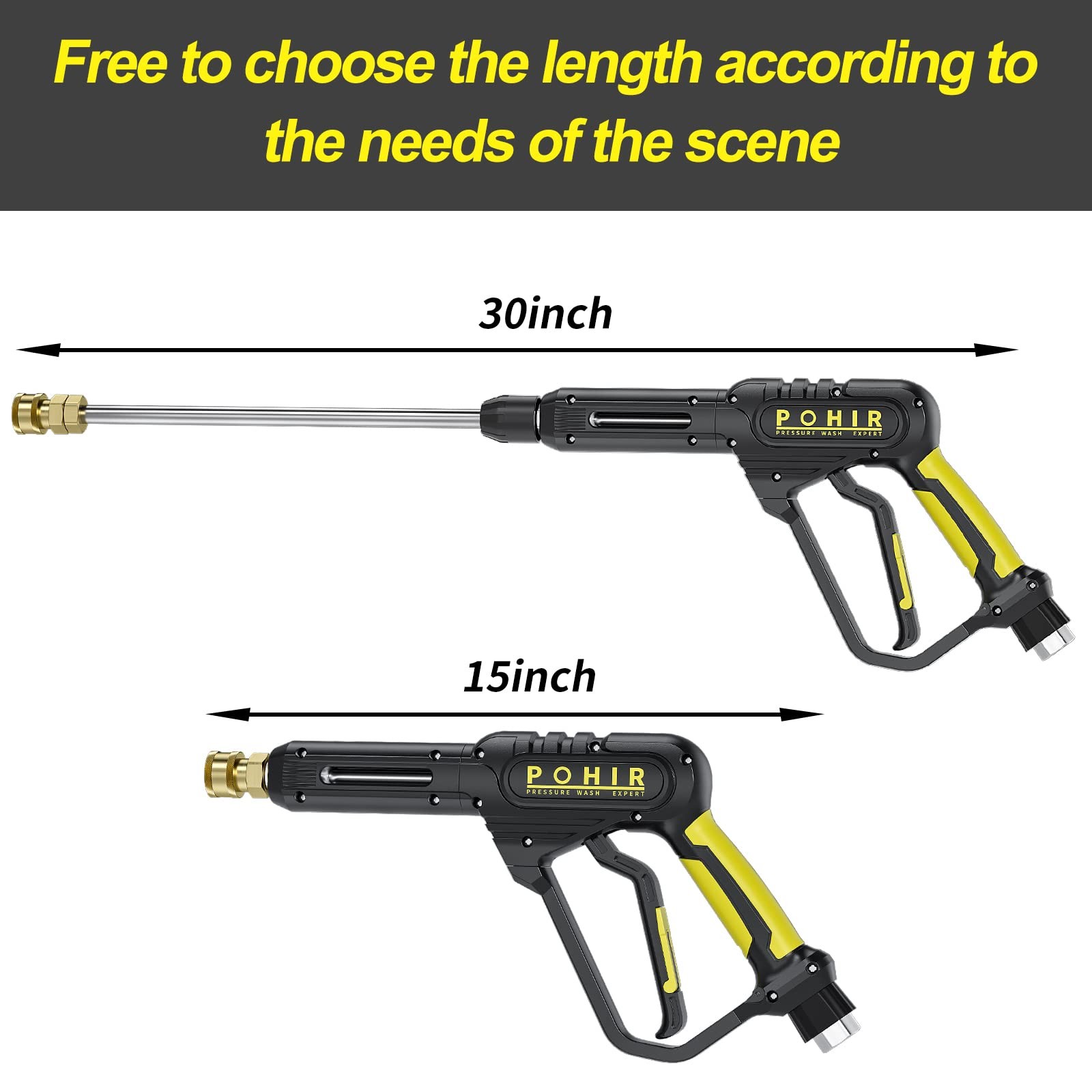3600 PSI Pressure Washer Gun 30″ Extension Wand 7 Nozzles M22 14/15mm