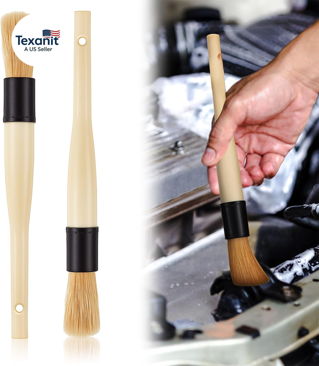 2 Pack of Parts Cleaning Brush Home and Auto Use Parts Cleaner for Cleaning Auto