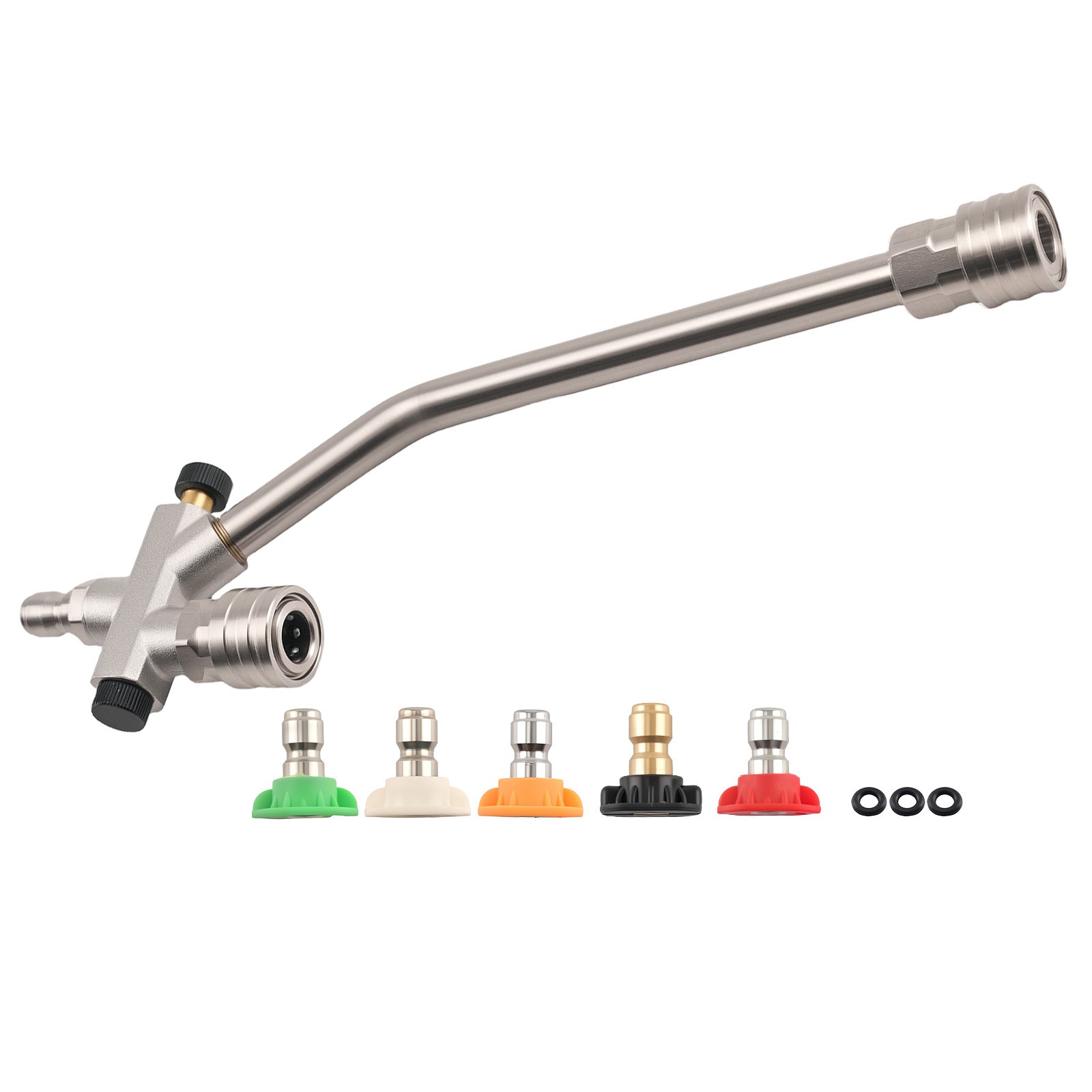 Pressure Washer Foam Lance Dual Use w/ 5 Nozzles 4000 PSI 1/4″ Stainless Steel