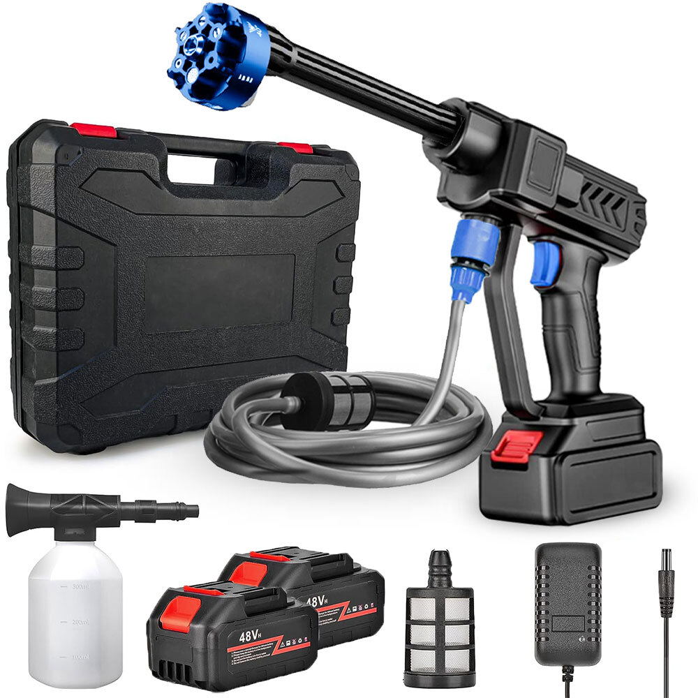 Cordless High Pressure Washer Gun with Foam Cannon, High Power， Max 435PSI