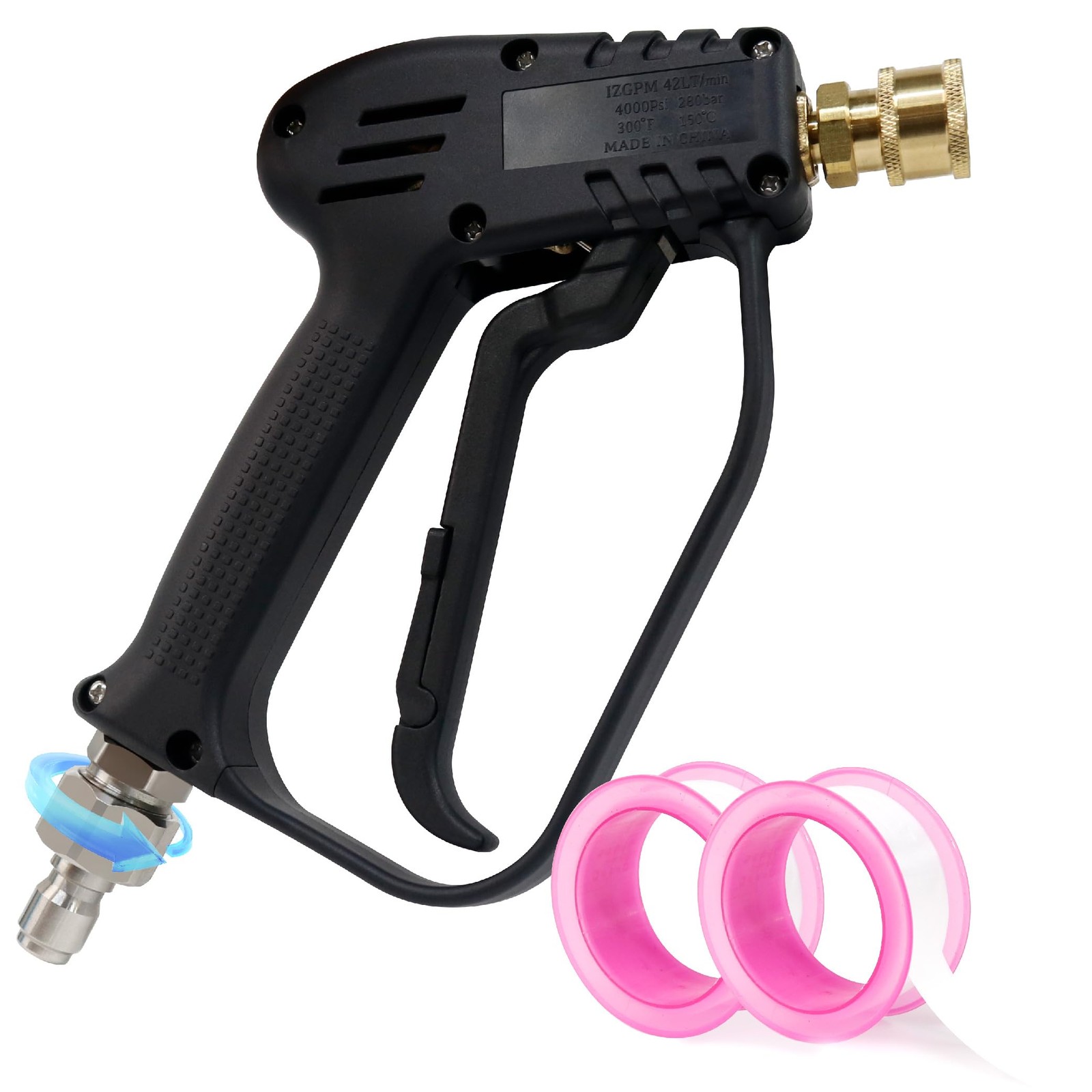 Short Pressure Washer with Swivel – High Pressure Washer Handle with 3/8″ Mal…