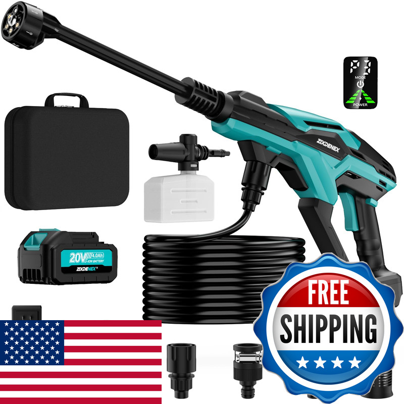 Zixdenex Cordless Portable Cleaning Tool 800Psi Brushless Cleaning Tool 18V