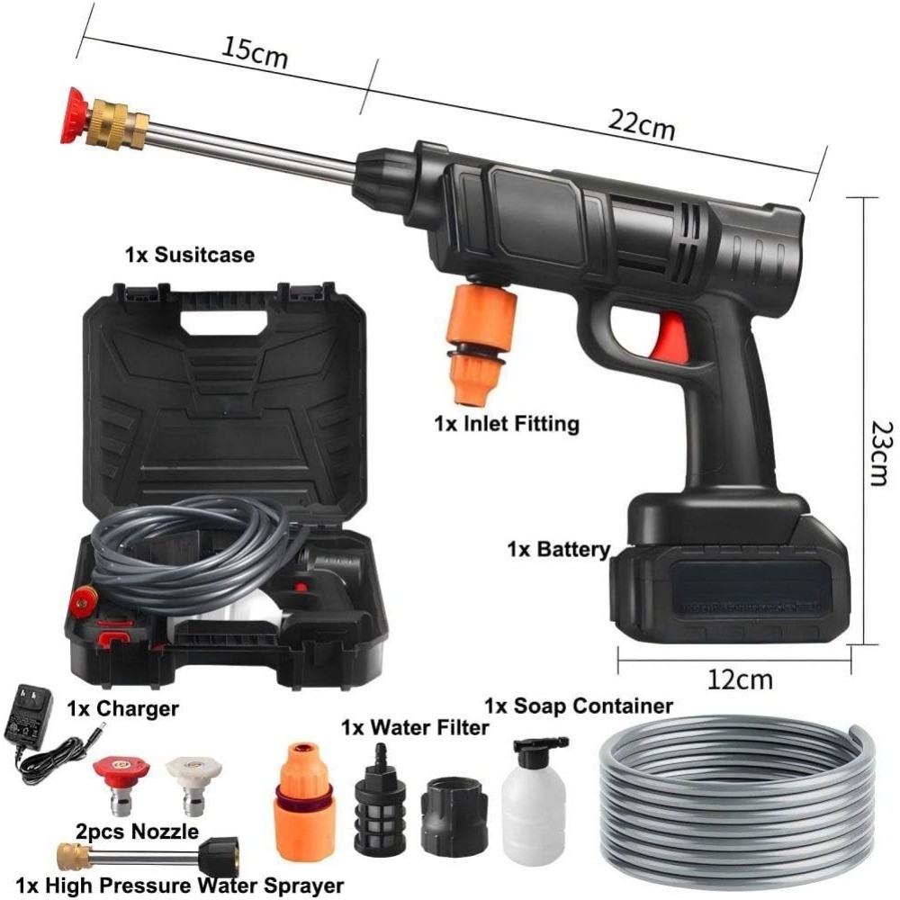 Cordless Pressure Washer Portable Power Washer Gun With 1 Battery & Charger