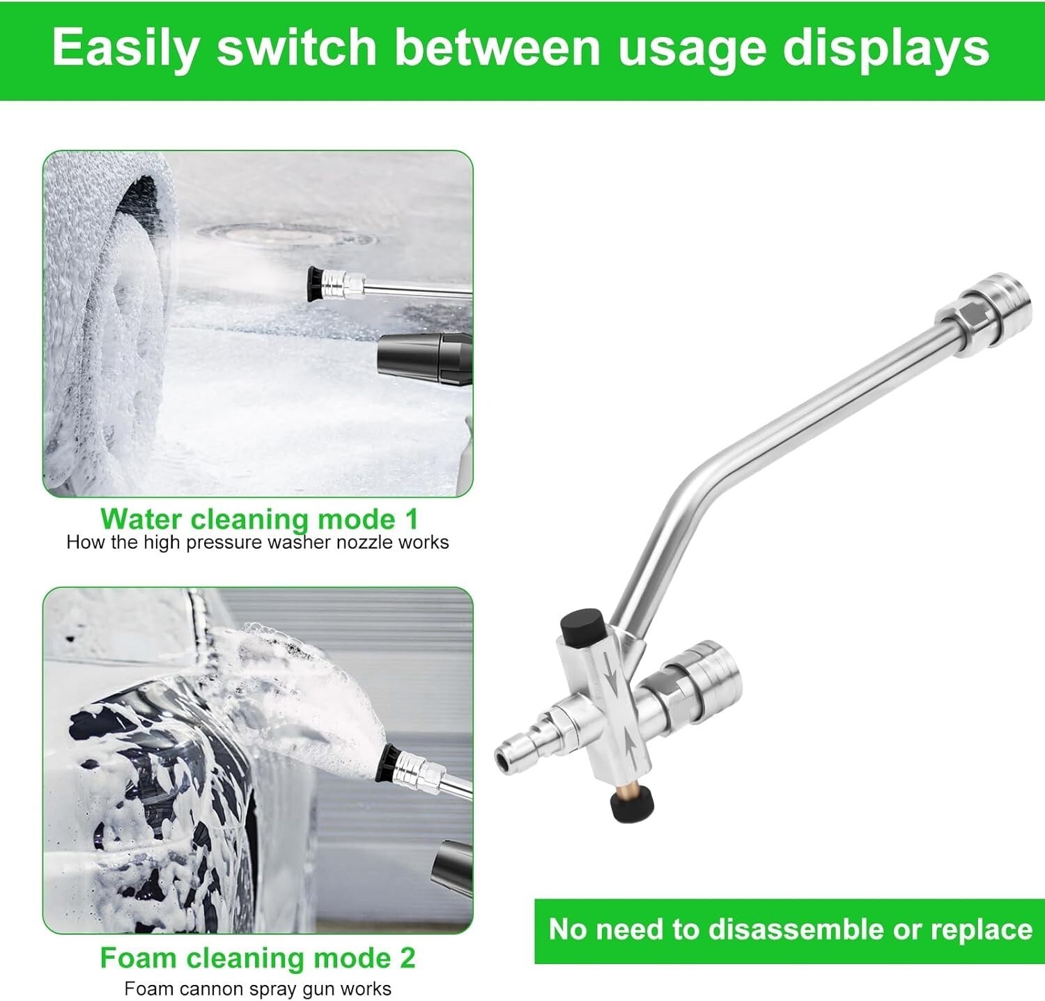 Snow Foam Lance Cannon Soap Bottle Sprayer Pressure Washer Gun Car Wash 1/4″