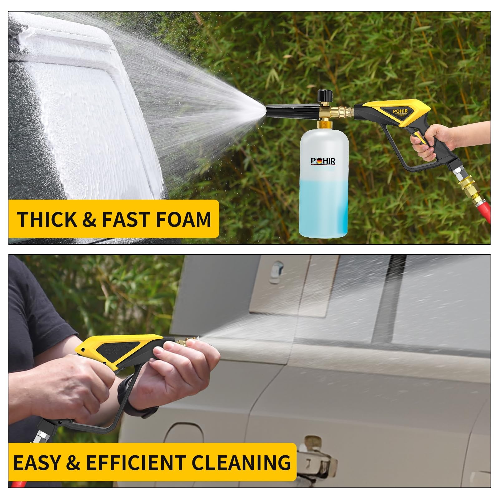 Short Pressure Washer Gun with Foam Cannon, 1/4 Inch Quick Connector, with 5 …