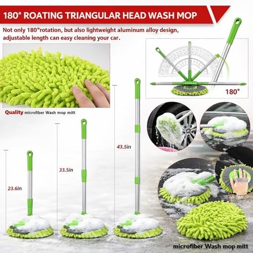 56Pcs Car Wash Cleaning Kit with Foam Gun, Car Wash Brush with Long Handle, Car