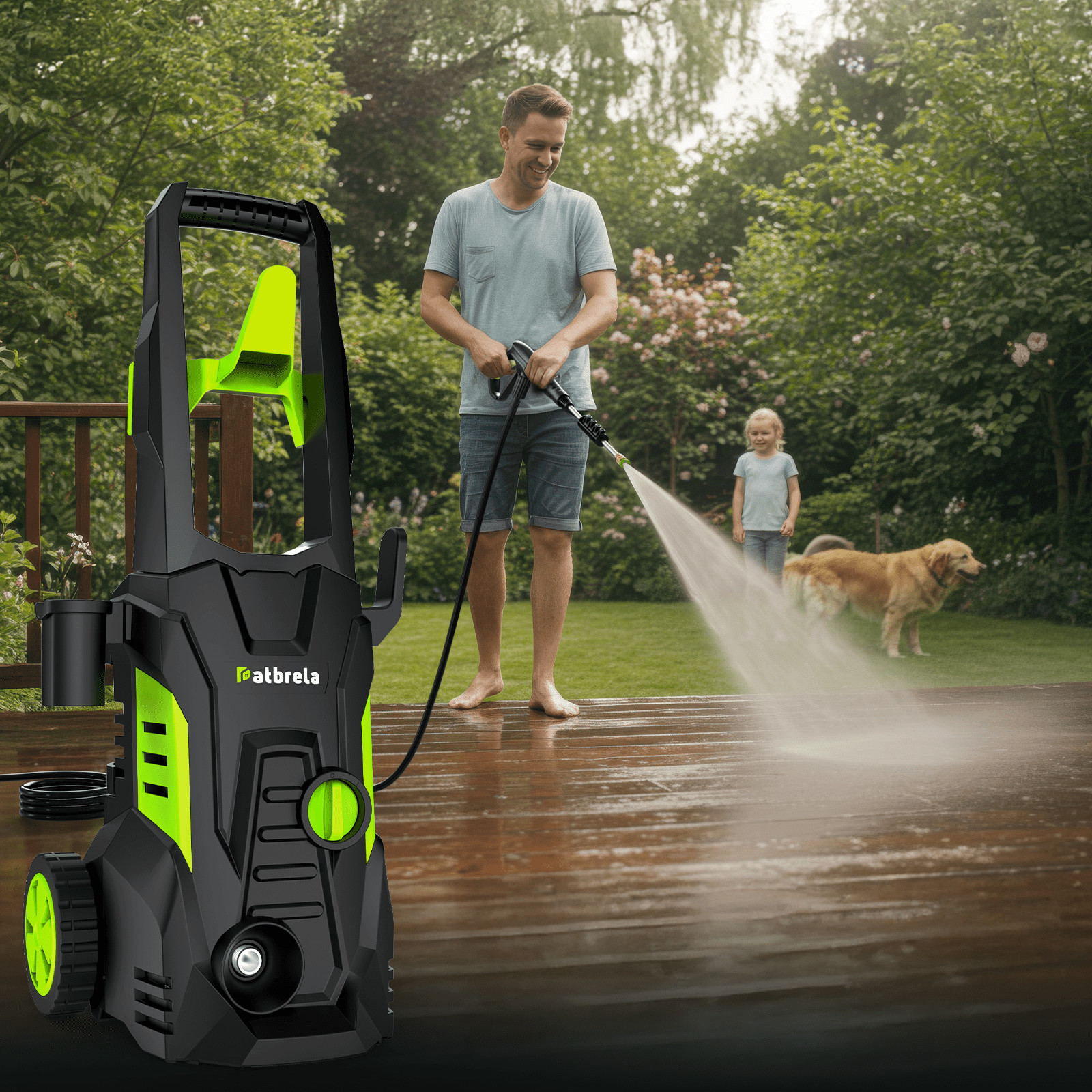 HOMSHADE 1800W Electric Pressure Washer, 5000 PSI, 3.0 GPM, Portable with 4