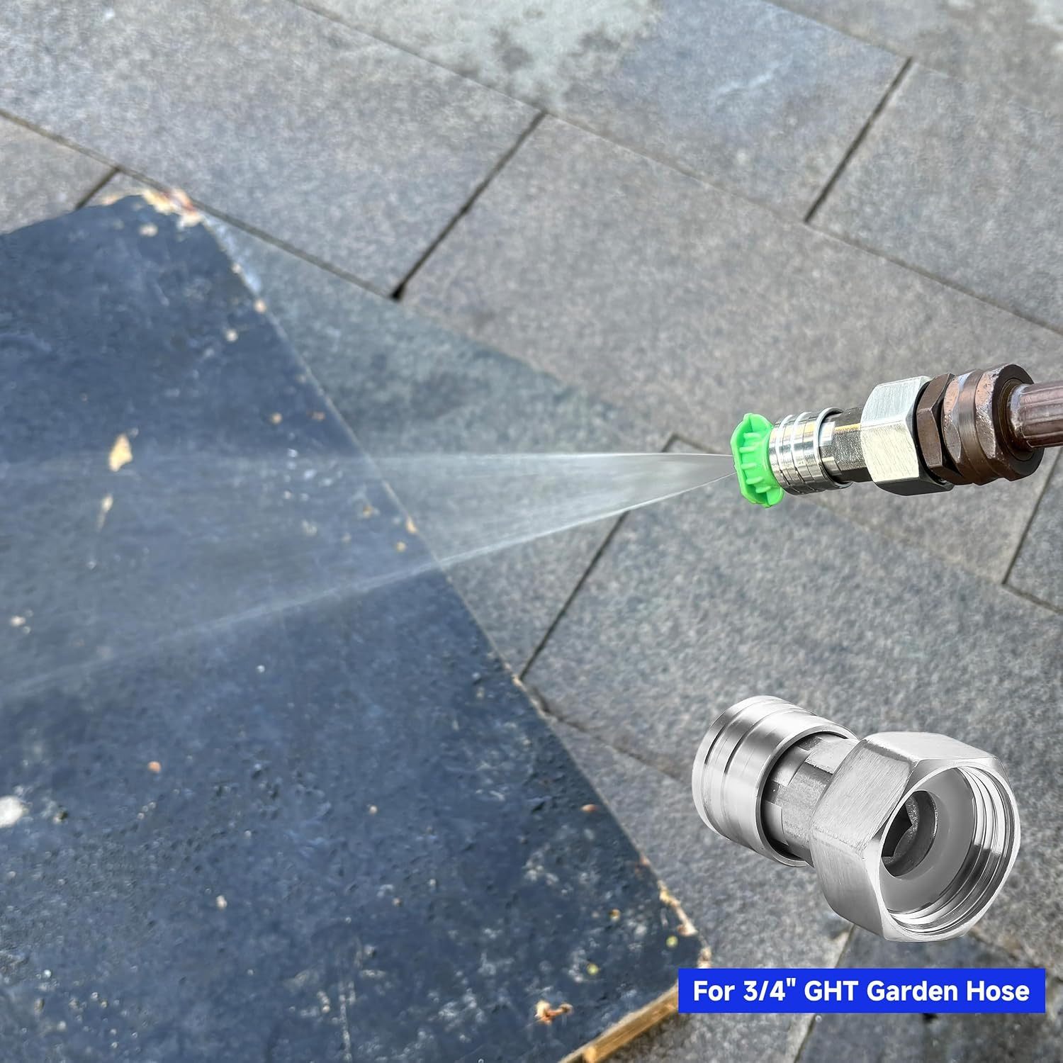 Garden Hose to Pressure Washer Adapter, 3/4” GHT Female to 1/4” Quick Connect, 3