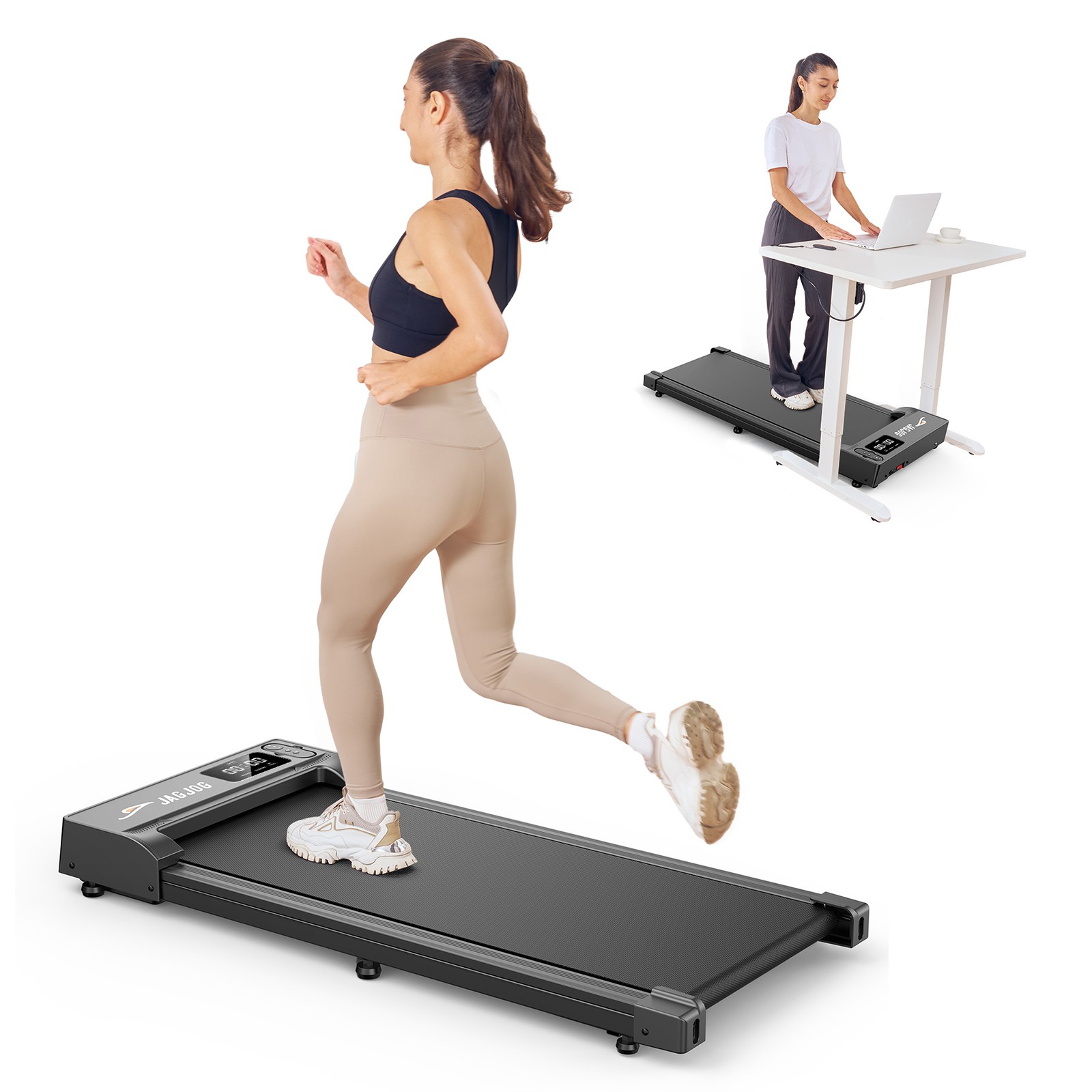 Walking Pad Treadmill with Remote Control LED Compact Treadmill for Home Office