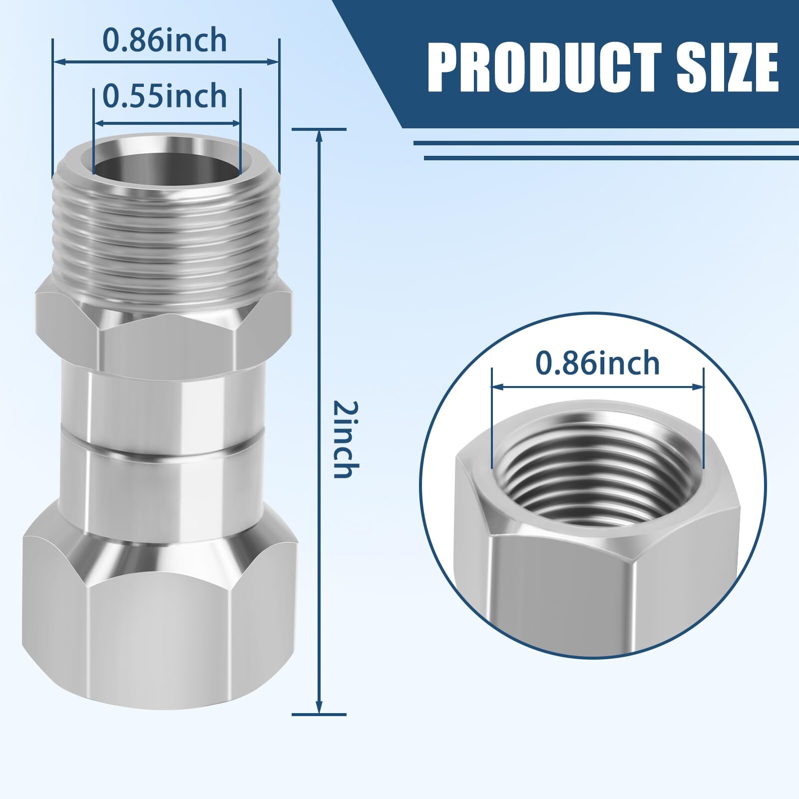 Pressure Washer Swivel Fitting M22-14mm Male to M22 Female Swivel Connector 3…