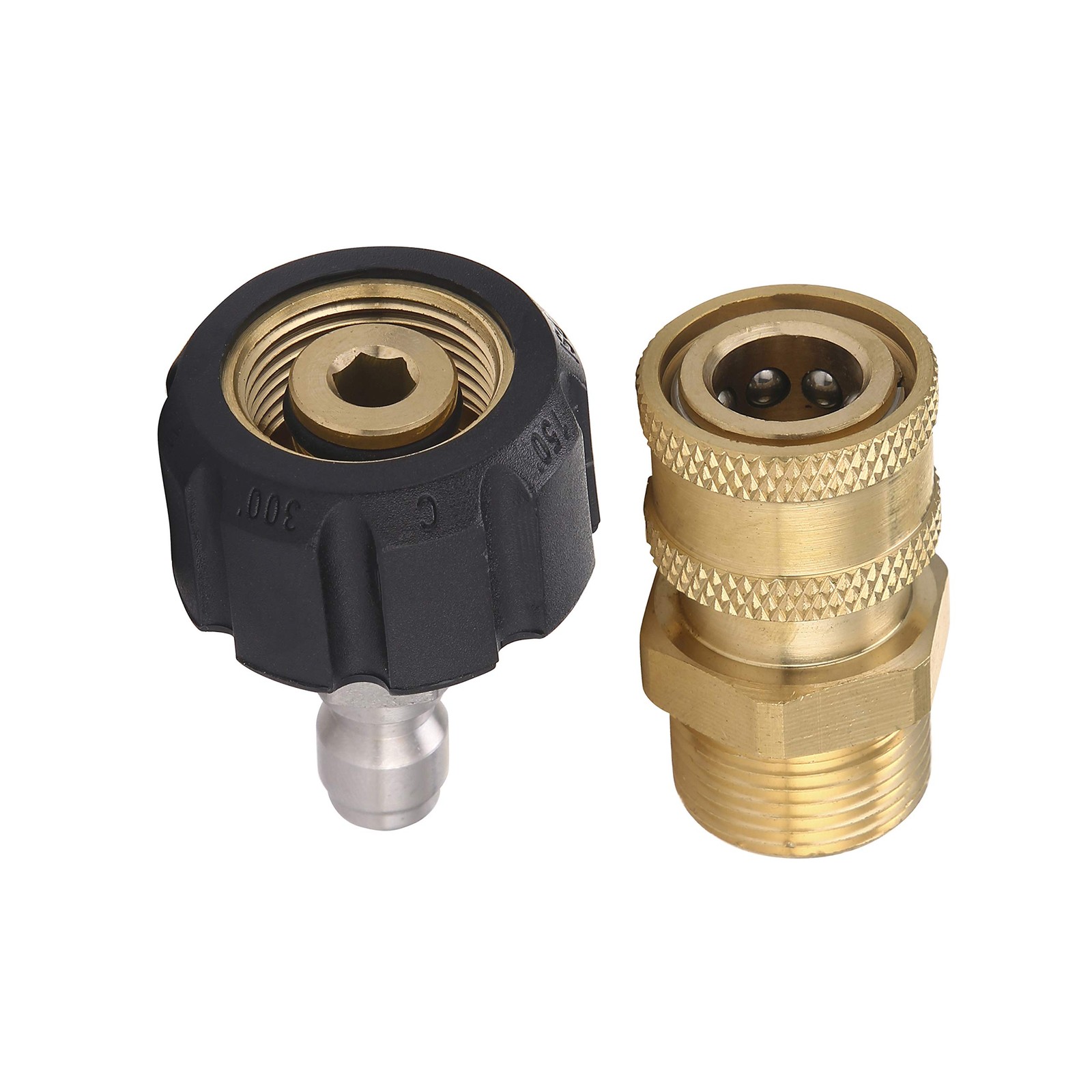 Pressure Washer Adapter Set Quick Connect Gun to Wand M22 14mm to 1/4 Inch