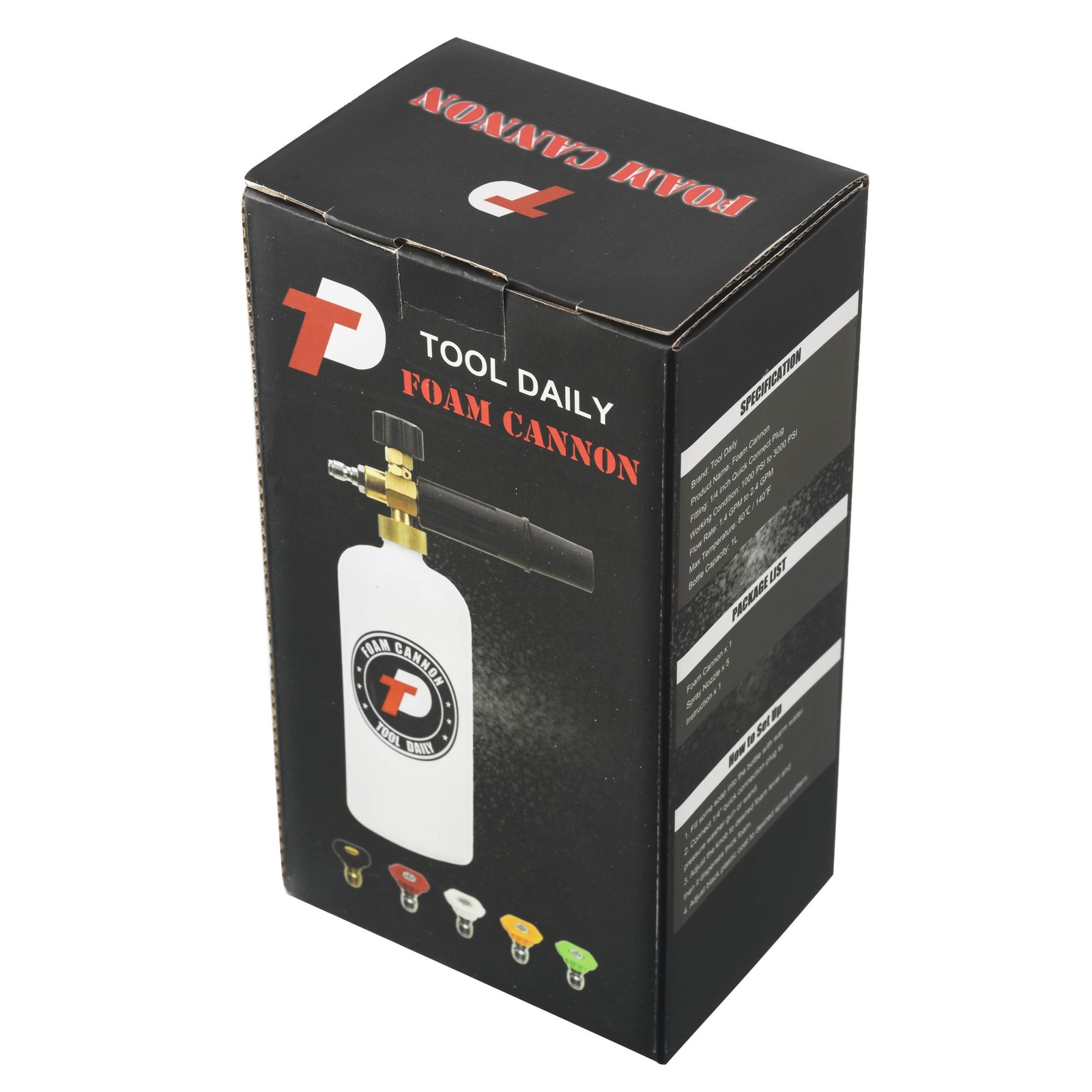 Foam Cannon With 1/4 Inch Quick Connector, 1 Liter, 5 Pressure Washer