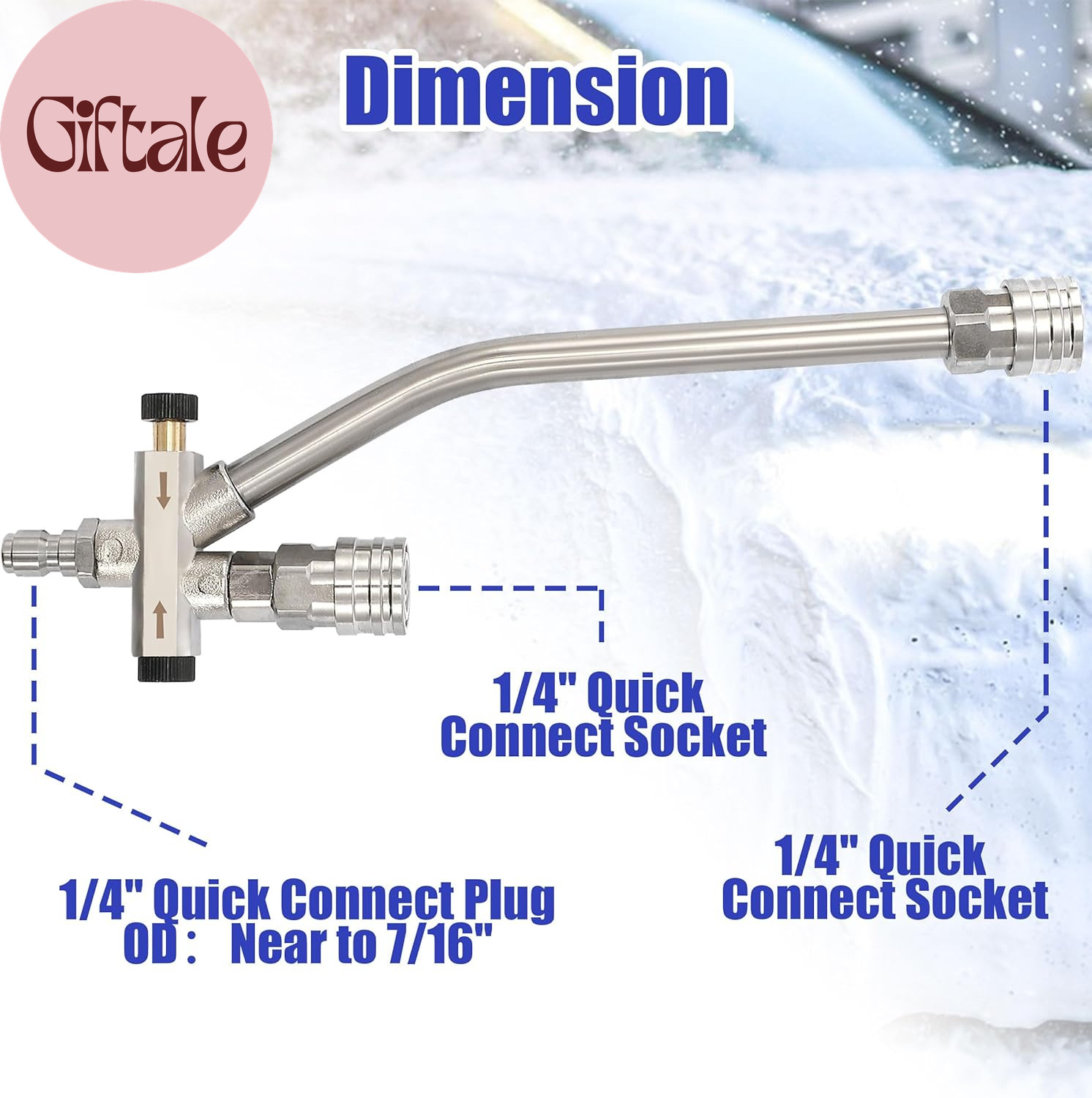 Foam Cannon Dual-Connector Accessory, Pressure Washer Double Tip Attachment for