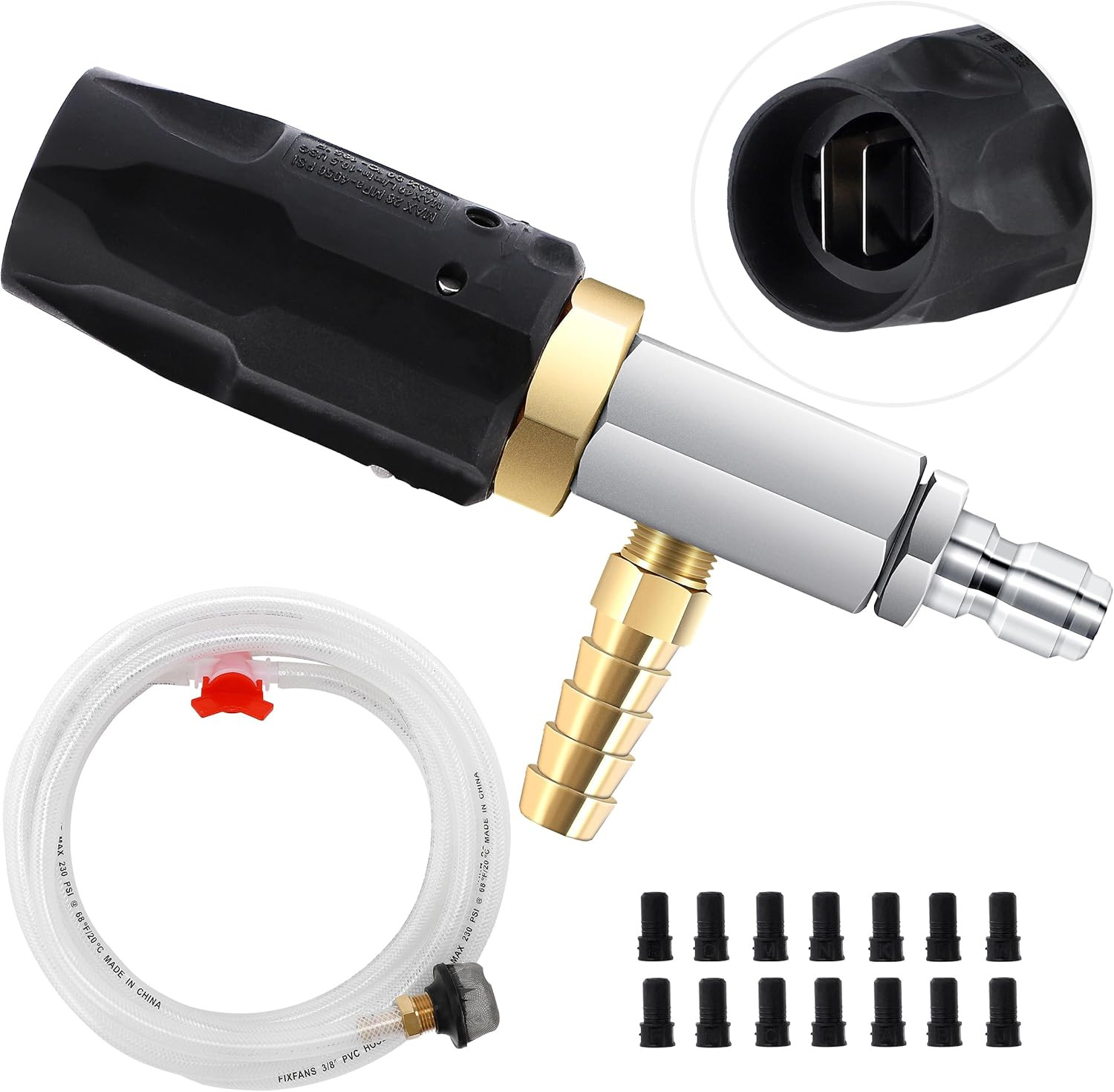 FIXFANS Adjustable Long Range Downstream Injection Nozzle Kit 4-4.5 GPM, 15FT Br