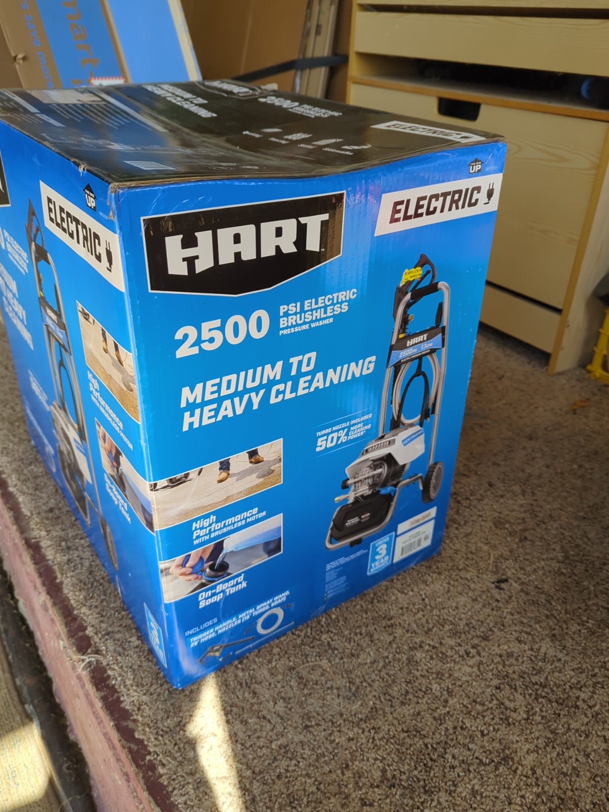 Hart HW142500 2500PSI 1.1 GPM Cold Water Electric Pressure Washer, Brushless NIB