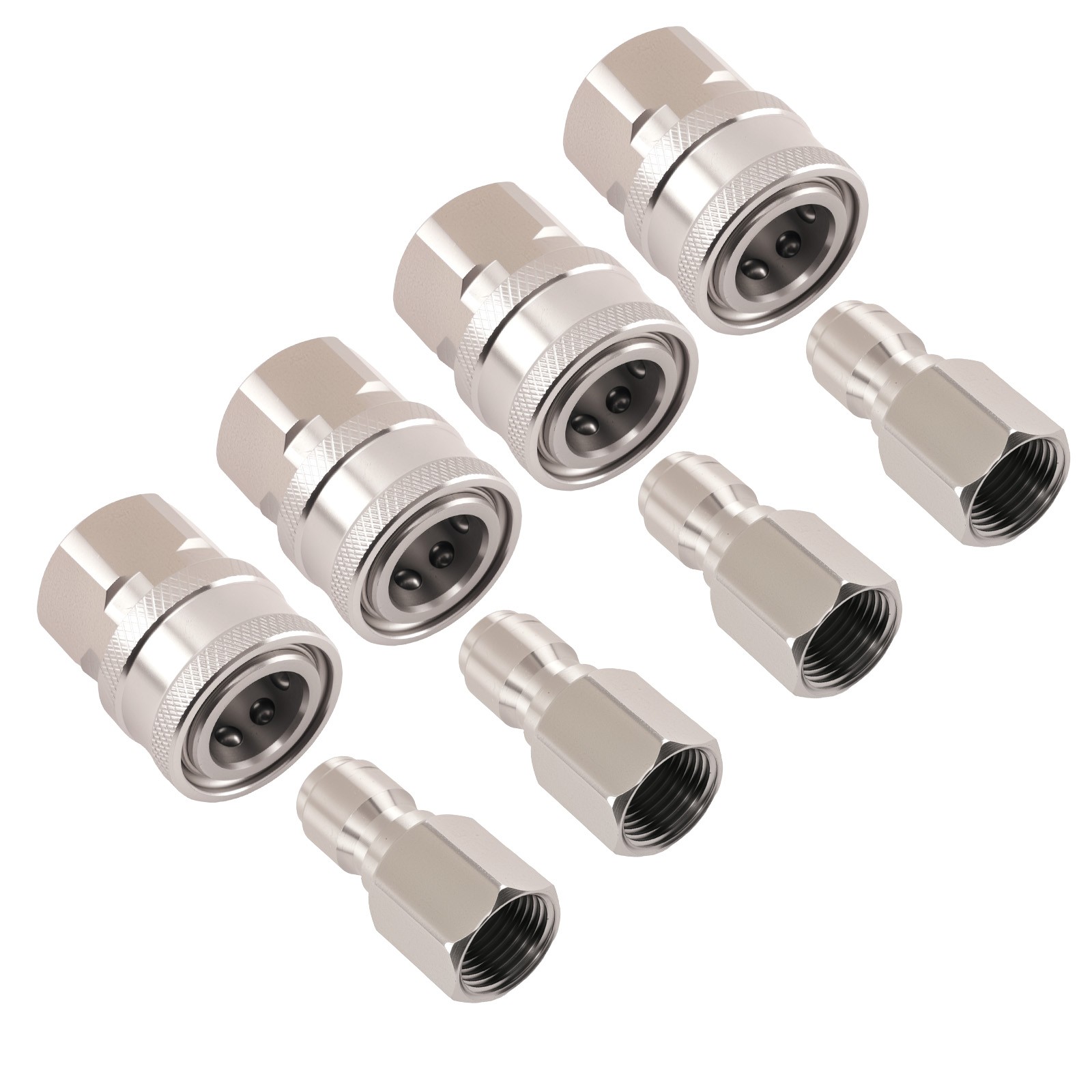 8PCS Pressure Washer Adapter 3/8″ Quick Connect NPT Socket Plug Set Kit