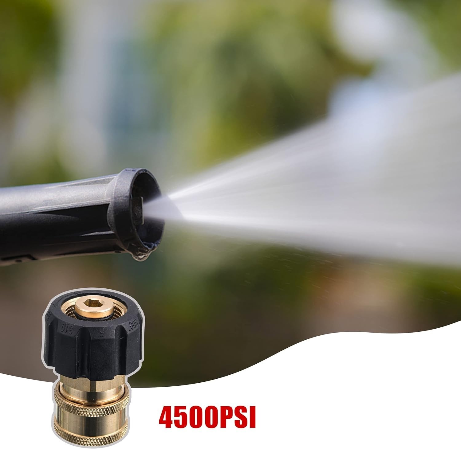 5000 PSI Quick Connect Adapter: 3/8 Inch Socket to M22 14mm Fitting for Washers