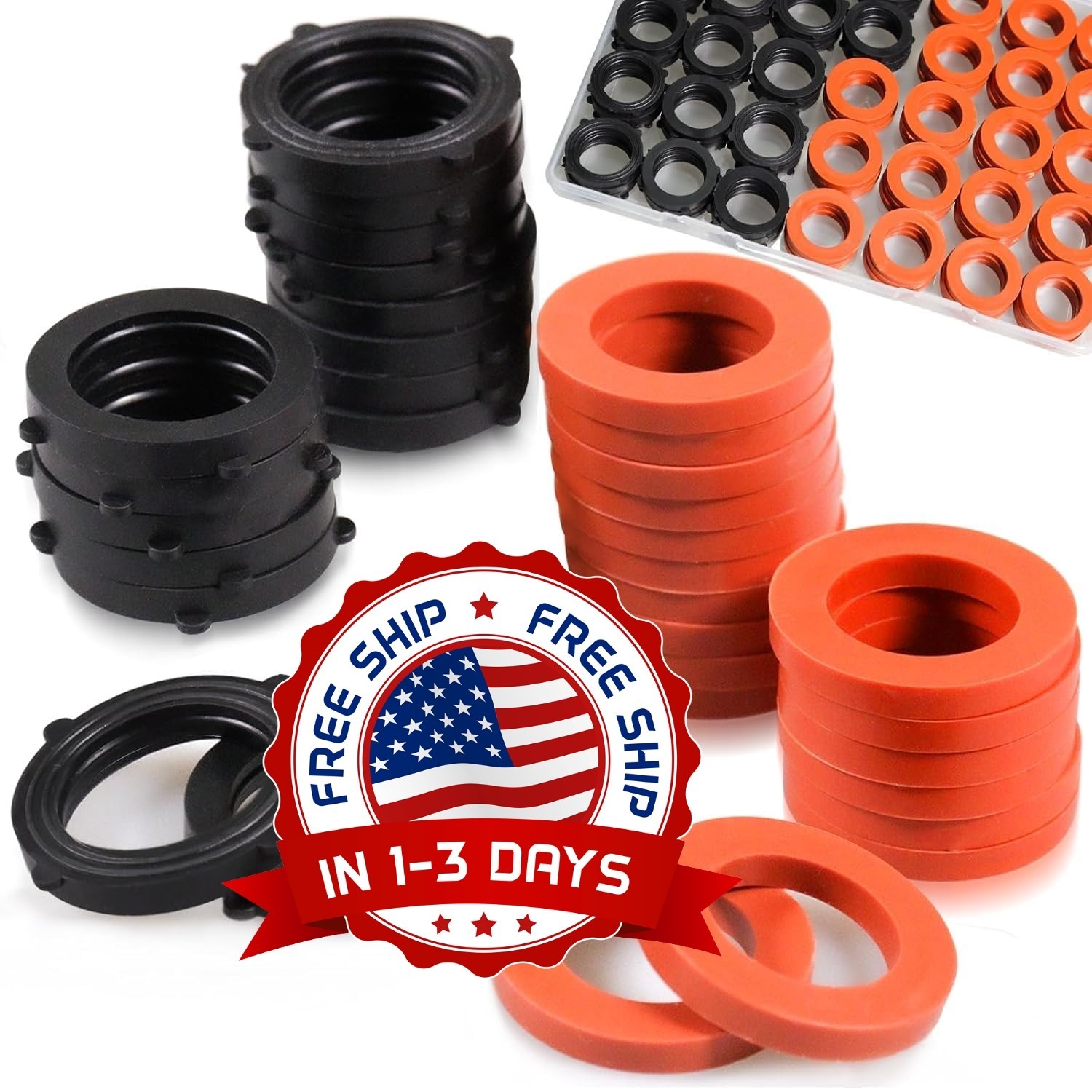 Arandelas De Goma Para Manguera 3/4”, Sellos Resistentes, Pack 80 Unidades NUEVO