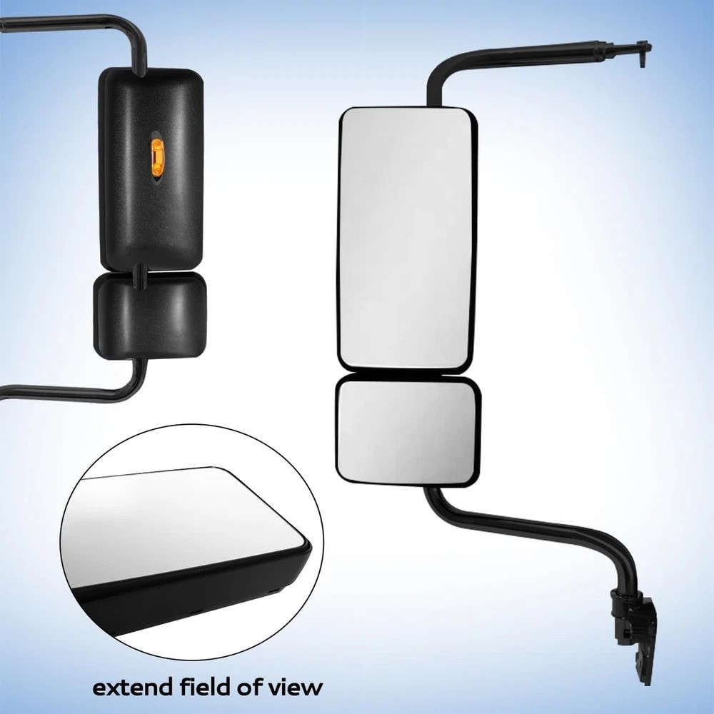 Black Door Mirror with Signal Light Power Heated Adjustable Mirrors Left Driv…