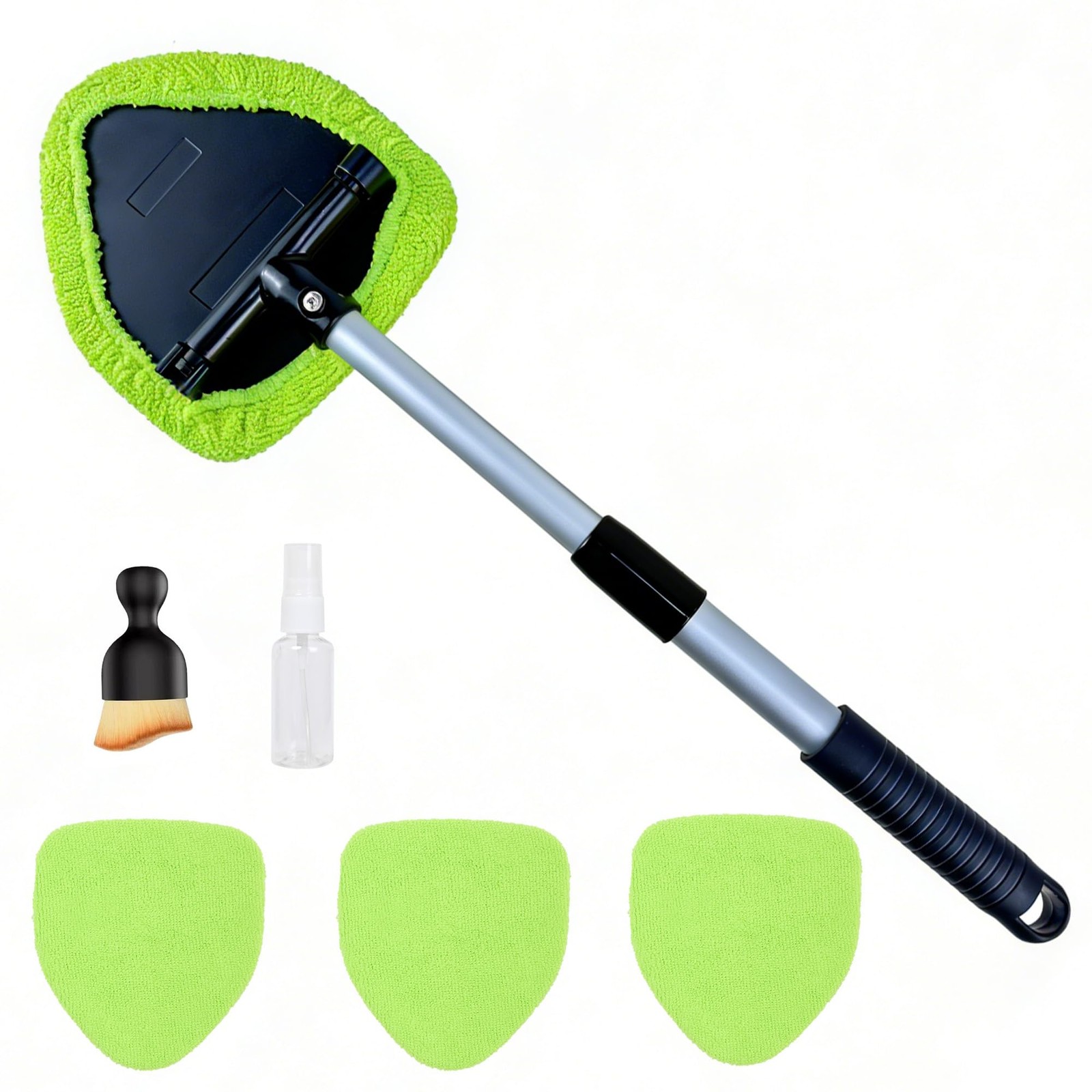 Windshield Cleaning Tool with 4 Microfiber Pads