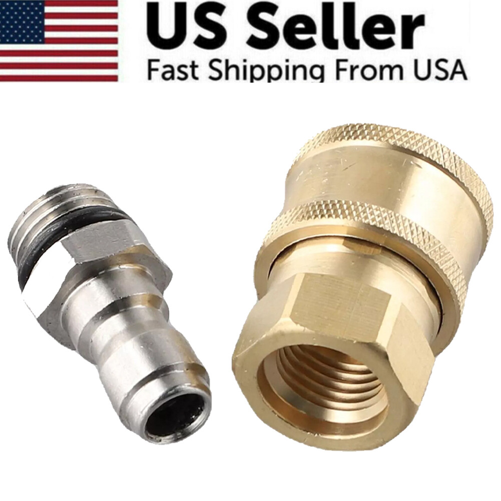 2x Pressure Washer Quick Release Connector Brass Tube Fitting 1/4 Male M22/14