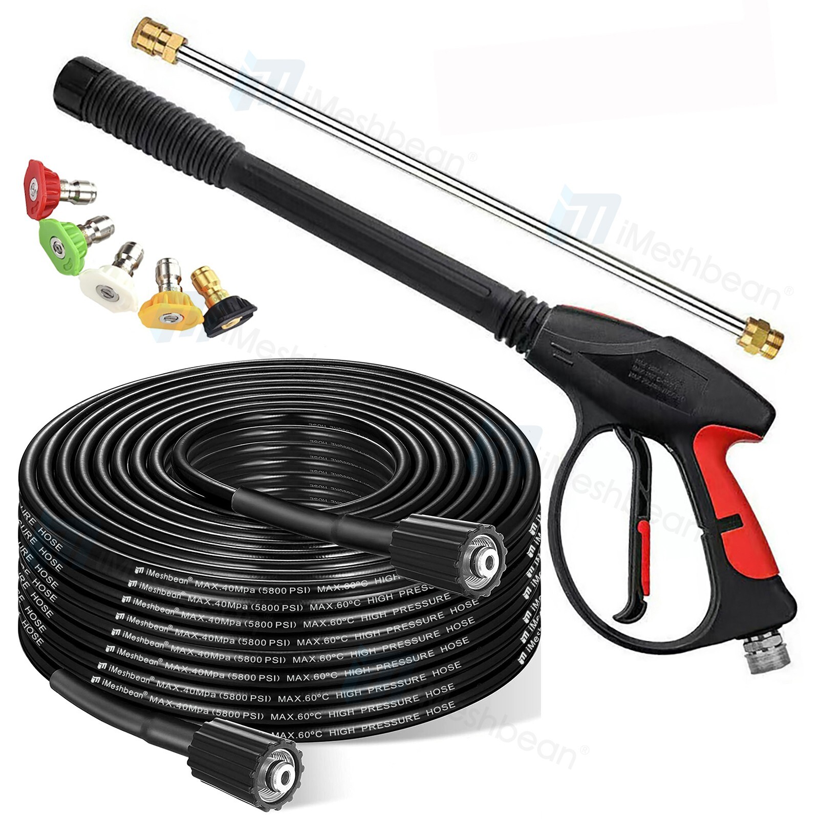 For Craftsman High Pressure Power Washer Spray Gun Wand Hose Kit+5 Tips New