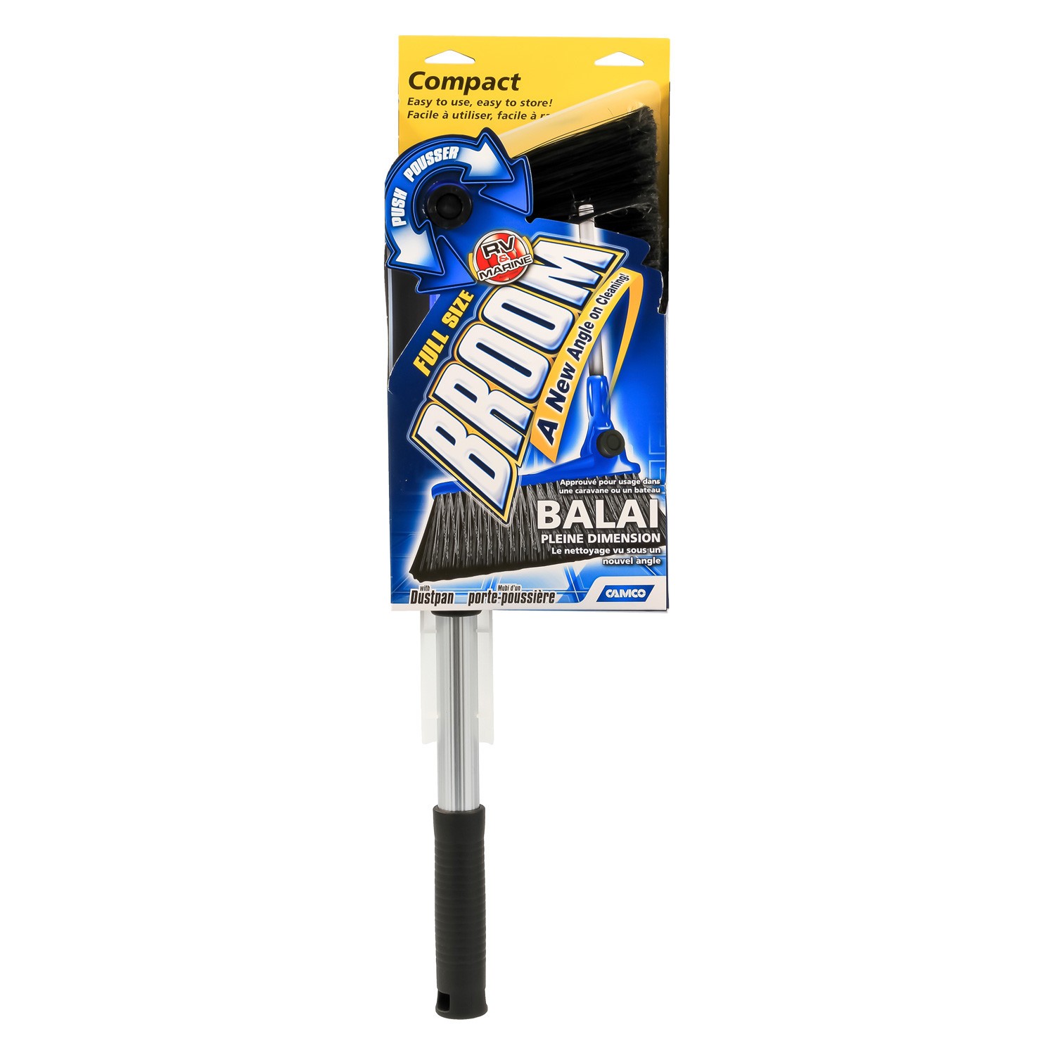 Camco Adjustable Broom w Dust Pan