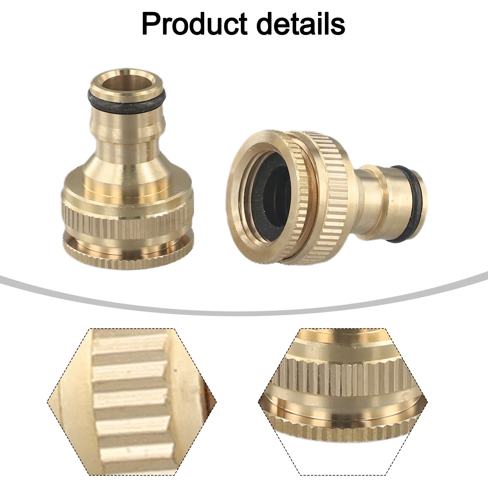 Backyard Water Pipe Connector G3/4 To G1/2 1/2in Brass HOSE Tap Faucet
